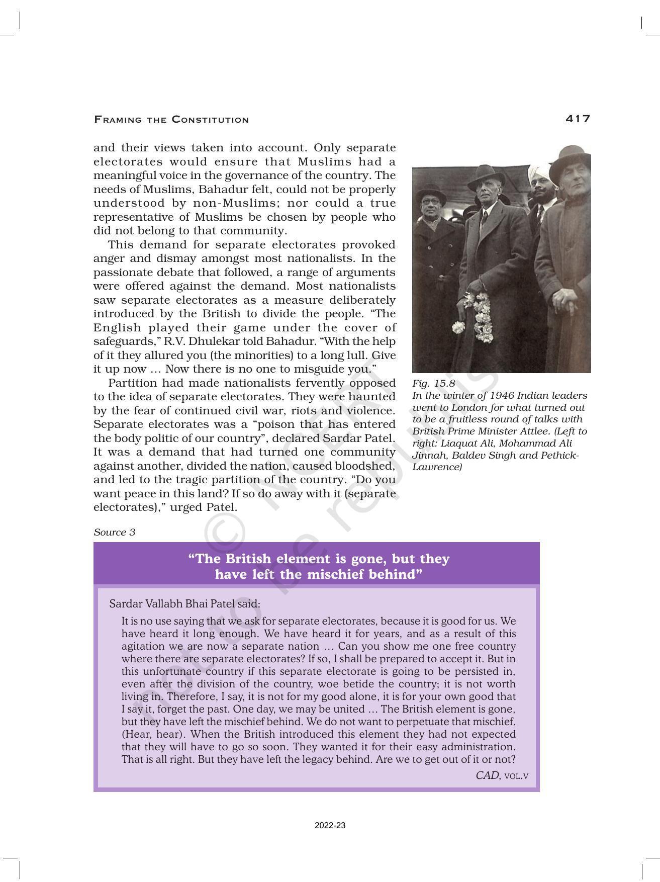 NCERT Book for Class 12 History (Part-III) Chapter 15 Framing and the Constitution - Page 13