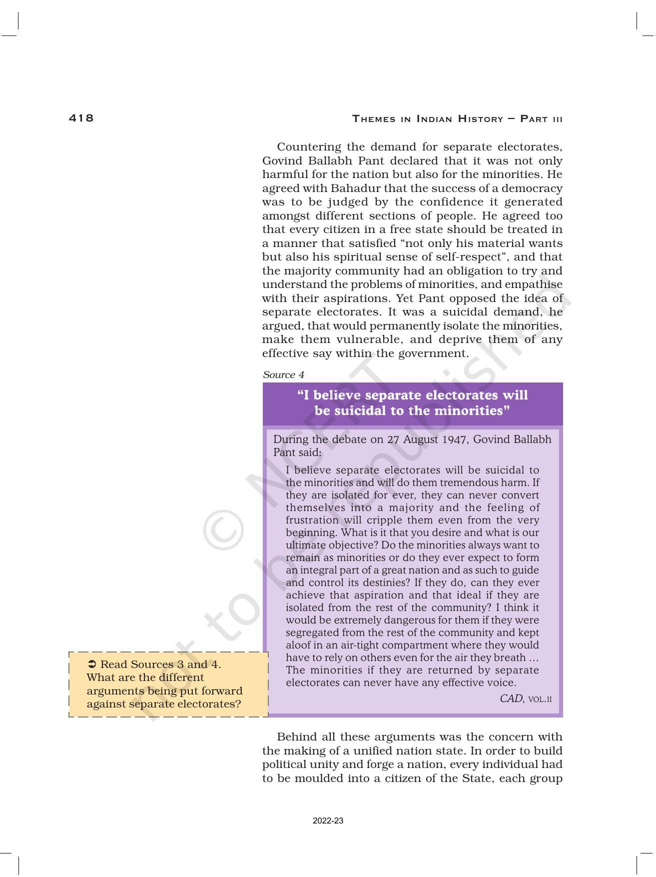 NCERT Book for Class 12 History (Part-III) Chapter 15 Framing and the Constitution - Page 14