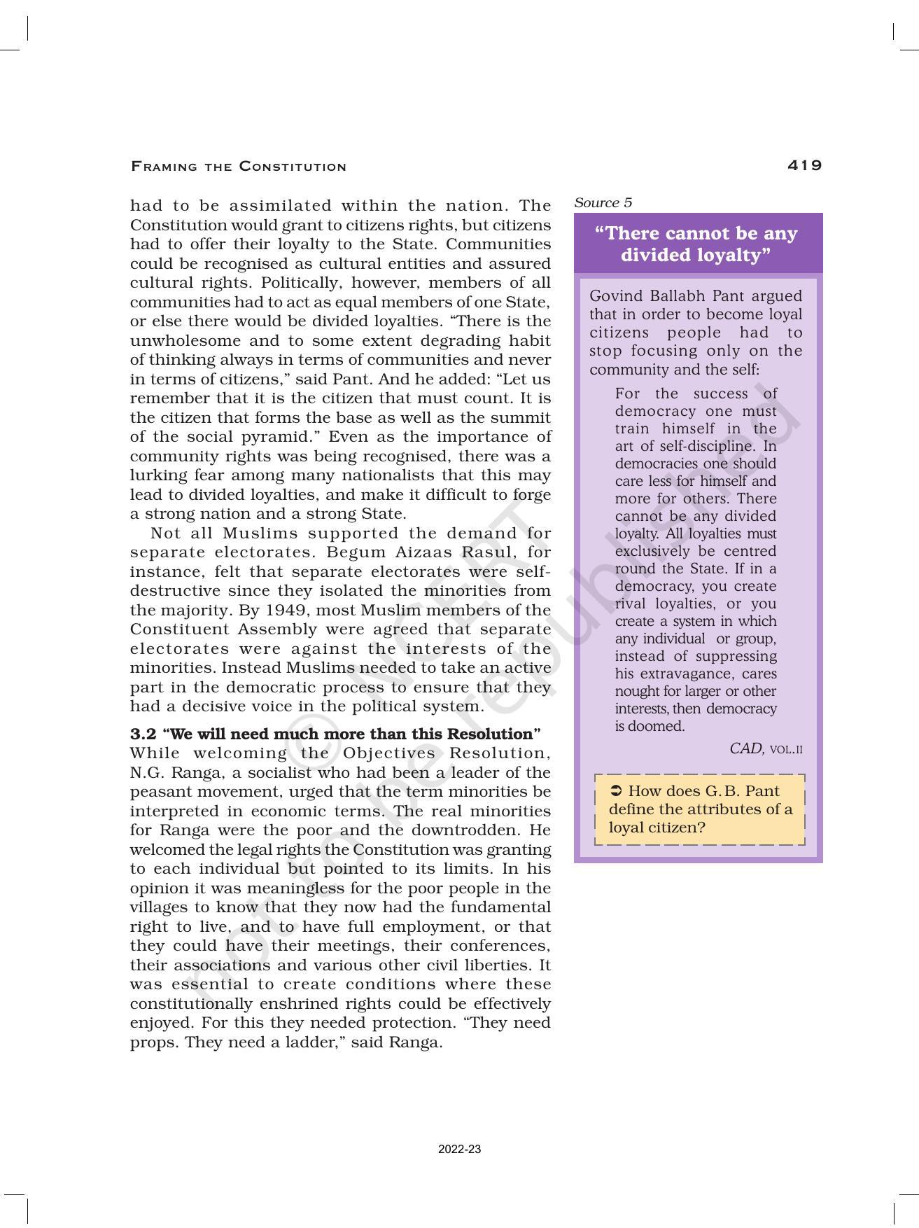NCERT Book for Class 12 History (Part-III) Chapter 15 Framing and the Constitution - Page 15
