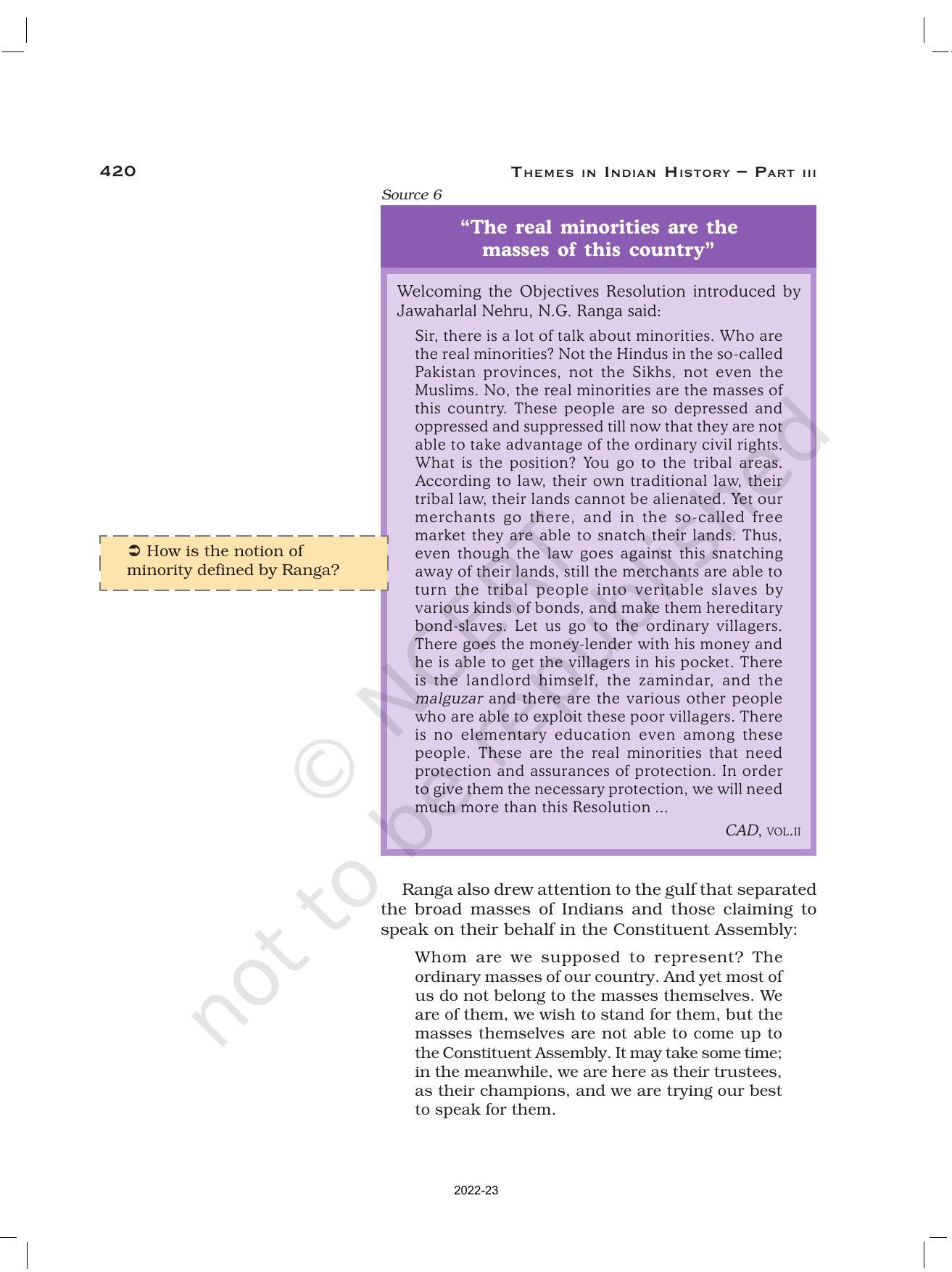 NCERT Book for Class 12 History (Part-III) Chapter 15 Framing and the Constitution - Page 16