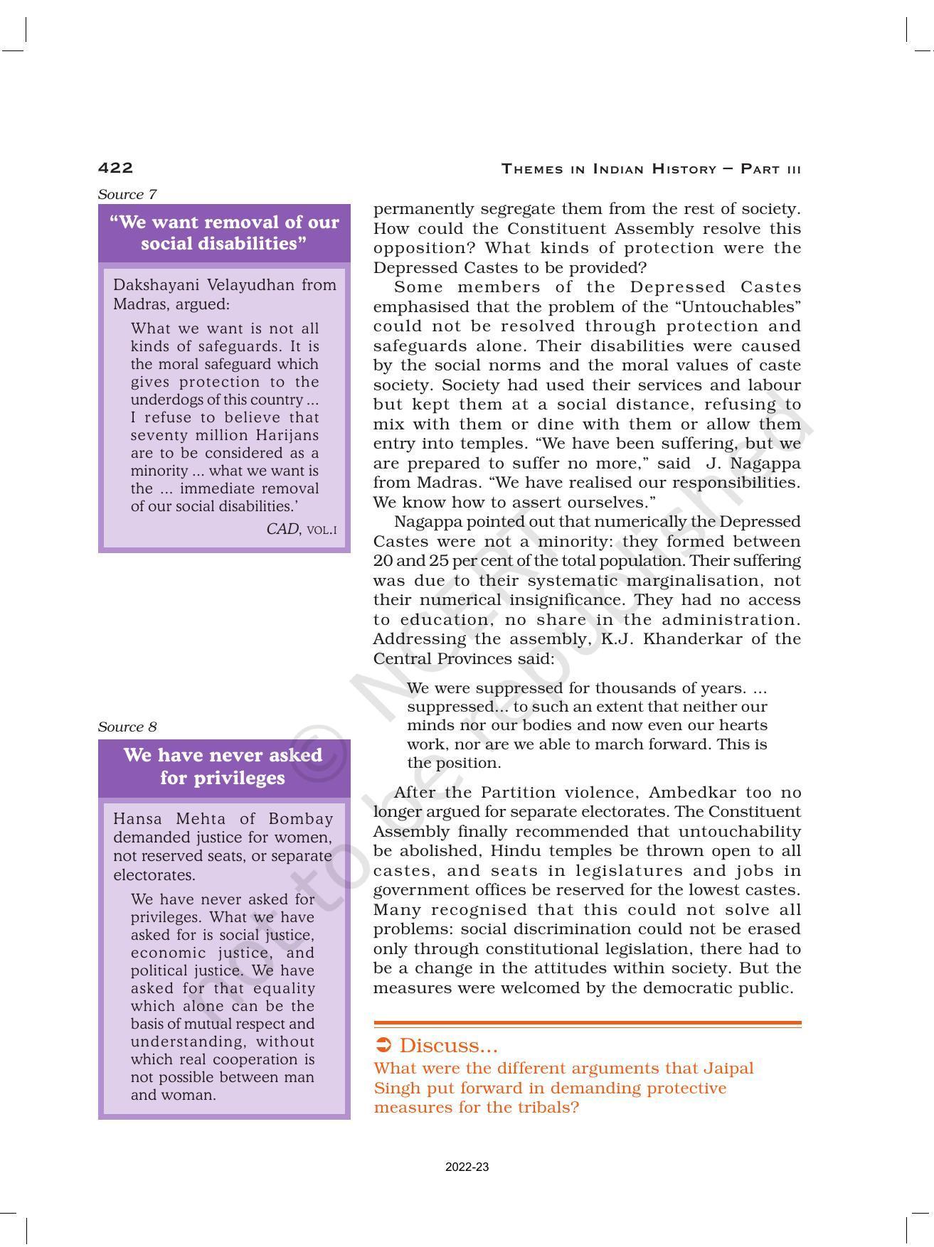 NCERT Book for Class 12 History (Part-III) Chapter 15 Framing and the Constitution - Page 18