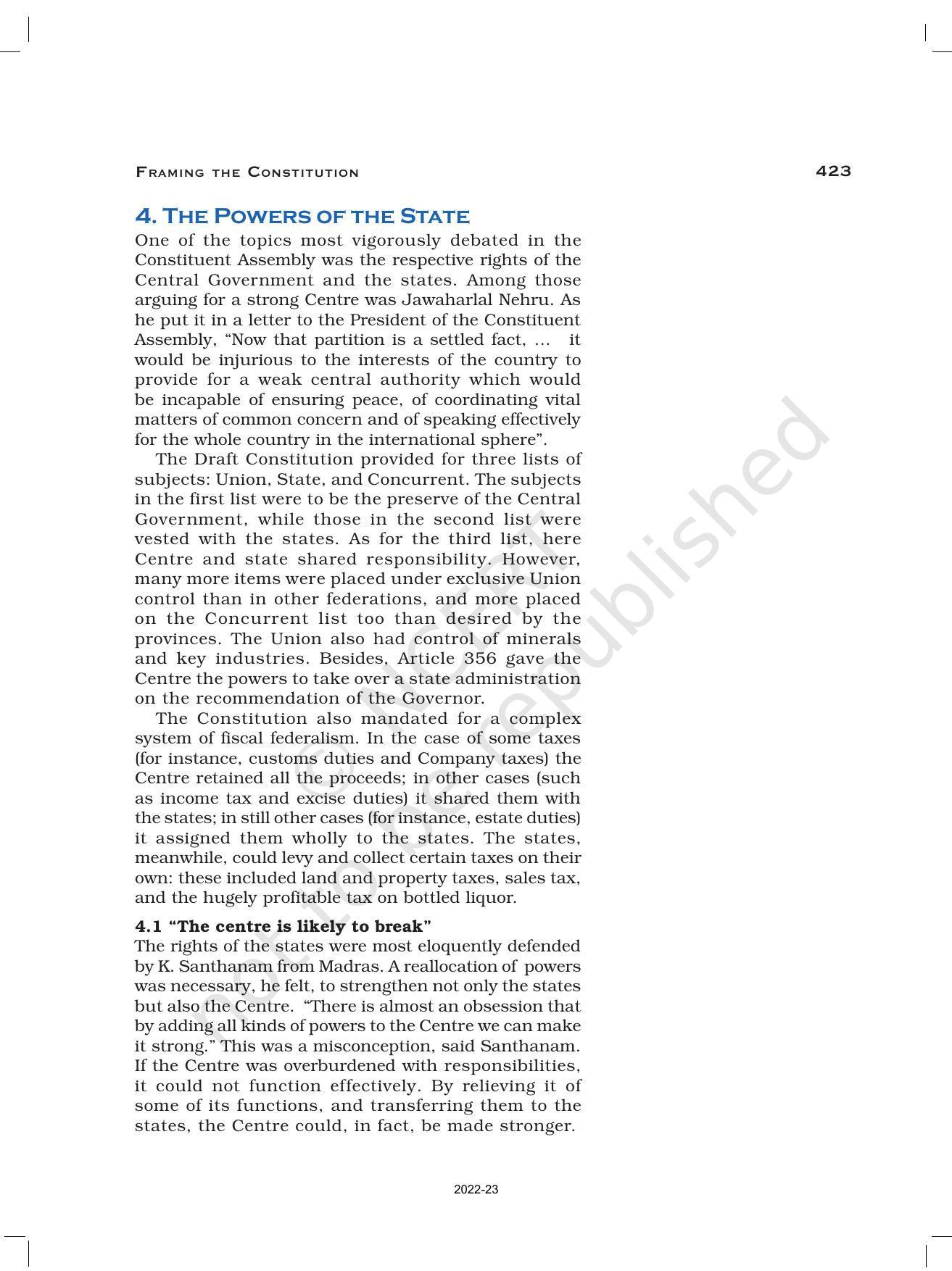 NCERT Book for Class 12 History (Part-III) Chapter 15 Framing and the Constitution - Page 19