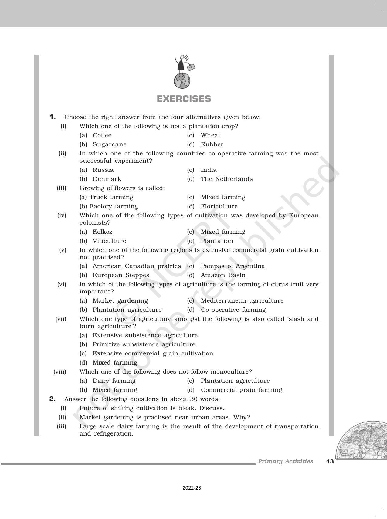 NCERT Book for Class 12 Geography (Part-1) Chapter 5 Primary Activities - Page 13