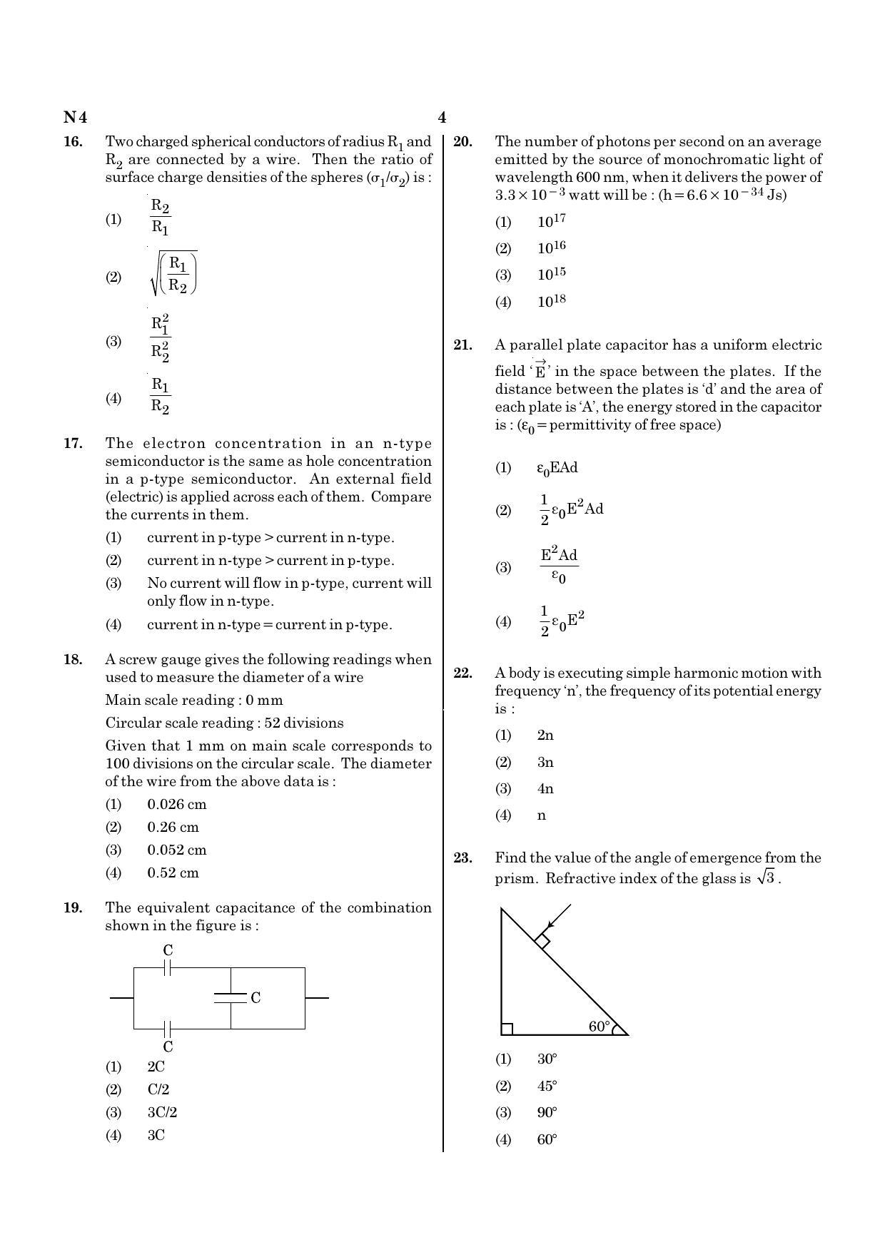 NEET N4 2021 Question Paper - Page 4