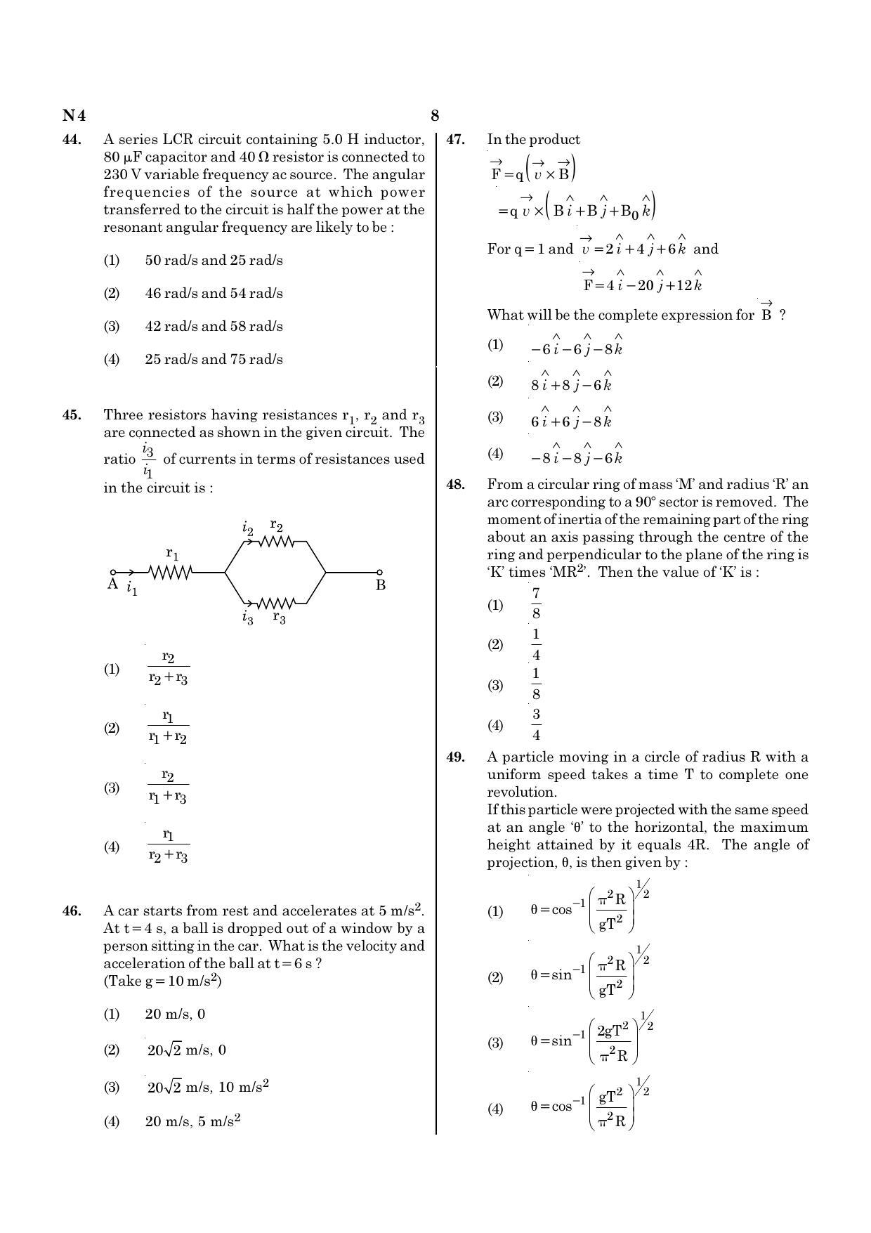 NEET N4 2021 Question Paper - Page 8