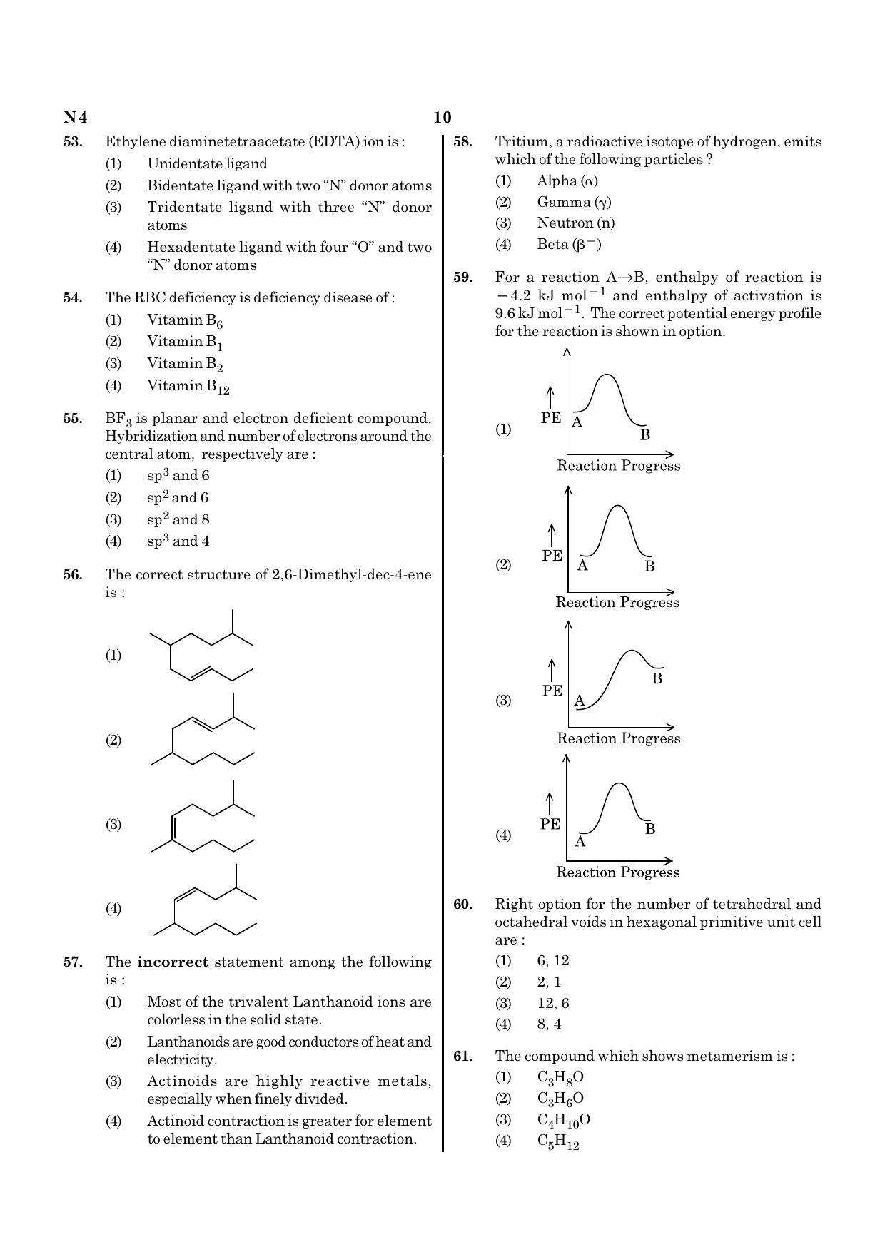 NEET N4 2021 Question Paper - Page 10