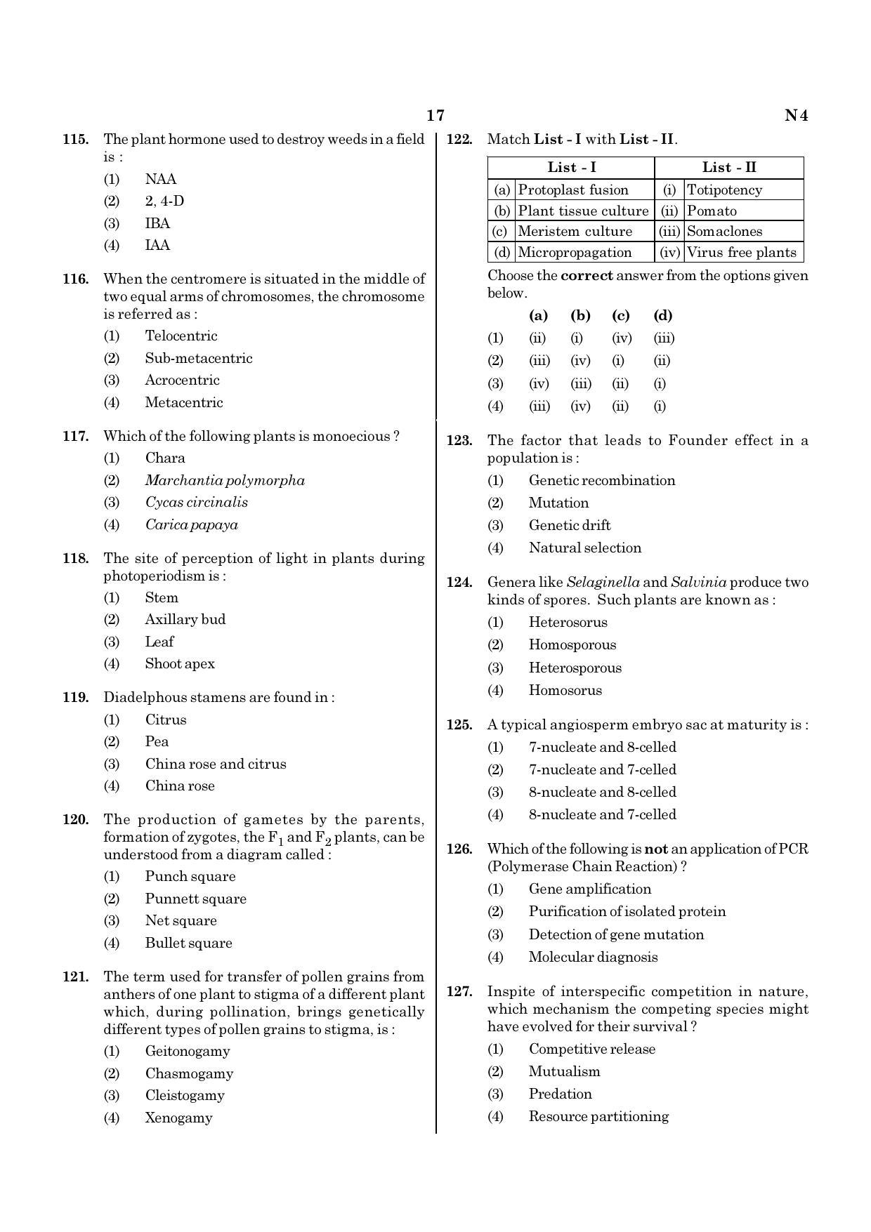 NEET N4 2021 Question Paper - Page 17