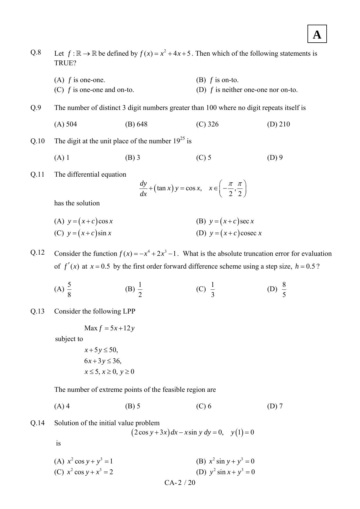 JAM 2012: CA Question Paper - Page 4