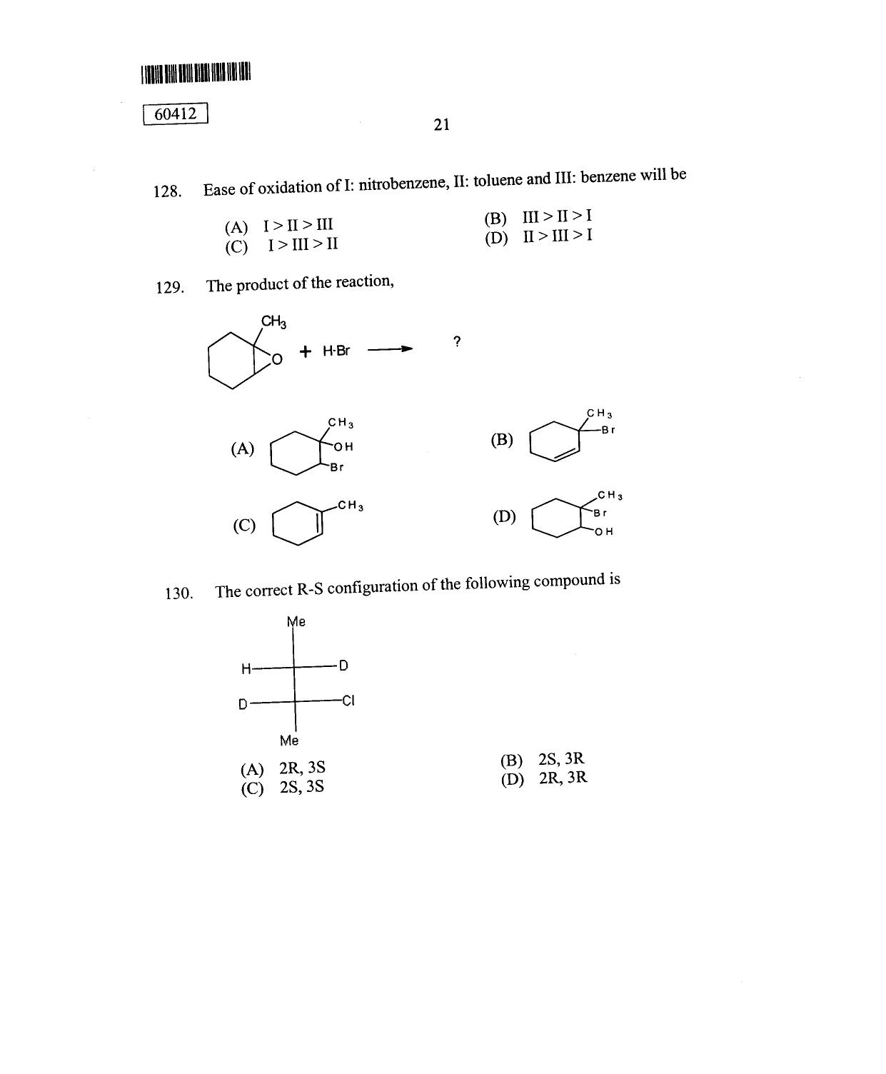 CUSAT CAT 2012 Chemistry Question Paper - Page 22