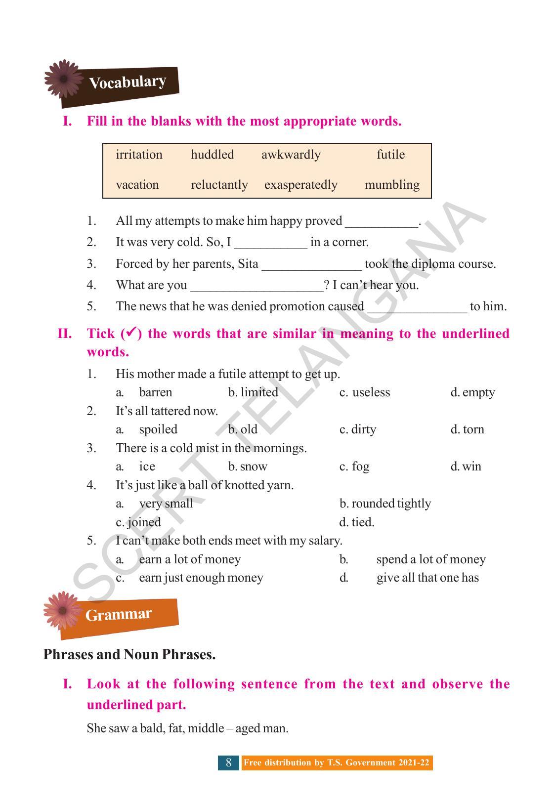 TS SCERT Class 8 English (English Medium) Text Book - Page 18