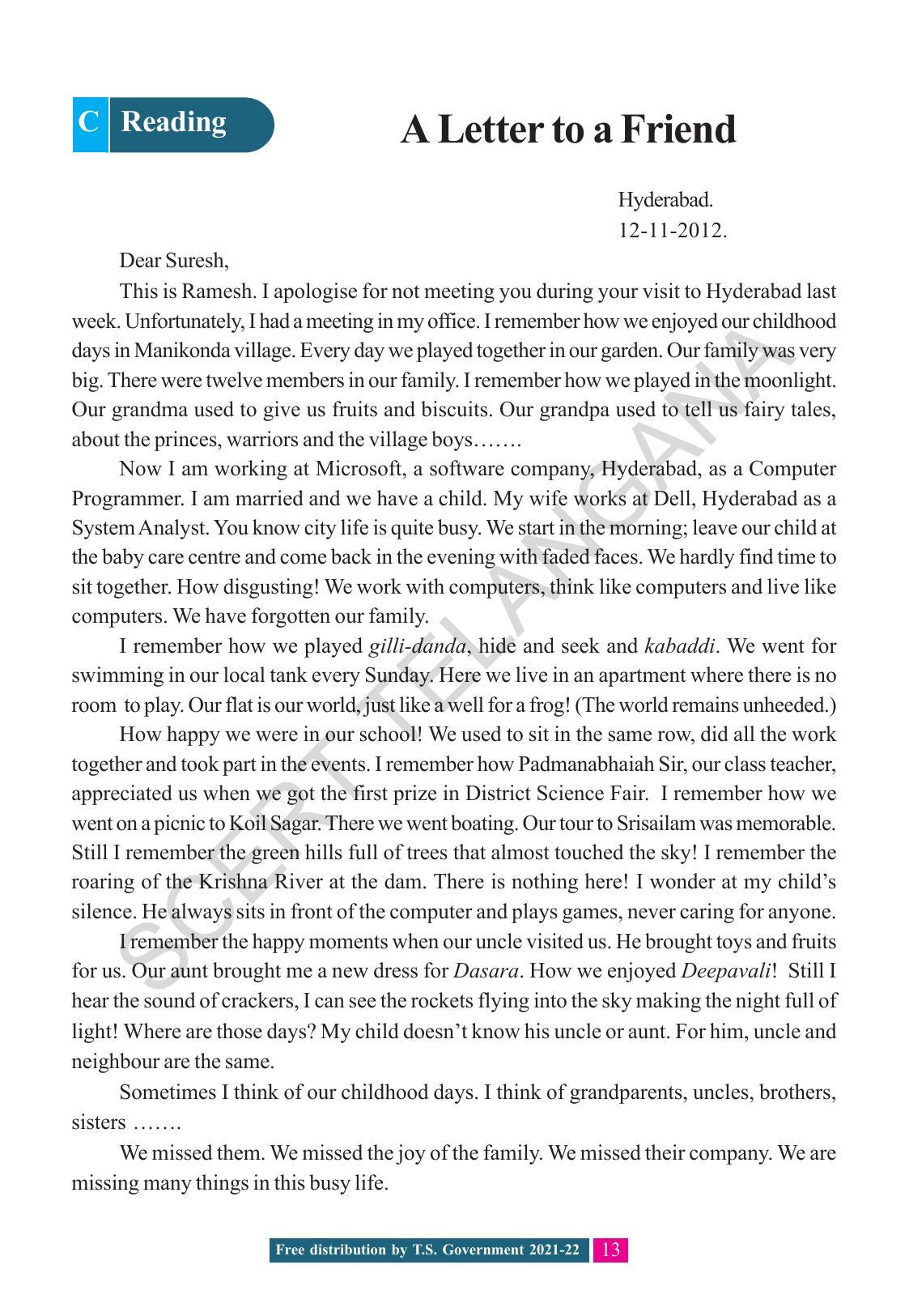 TS SCERT Class 8 English (English Medium) Text Book - Page 23