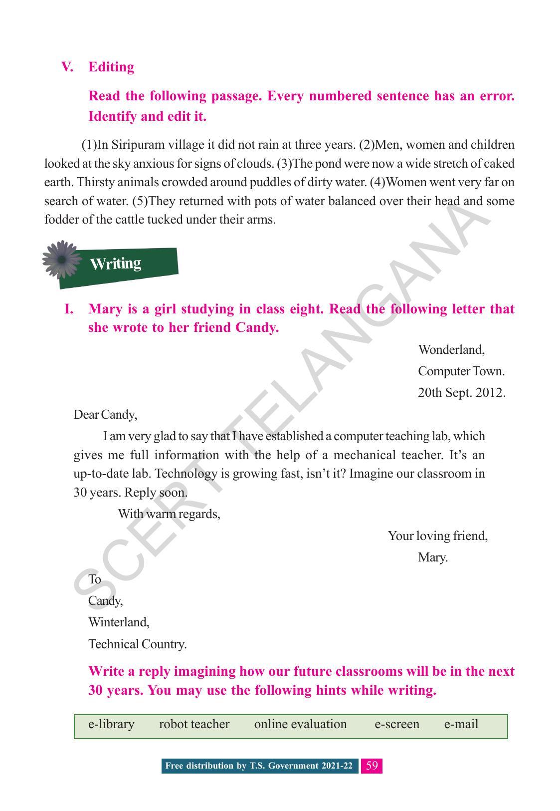 TS SCERT Class 8 English (English Medium) Text Book - Page 69