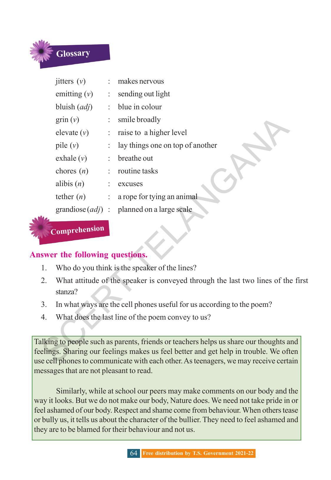 TS SCERT Class 8 English (English Medium) Text Book - Page 74