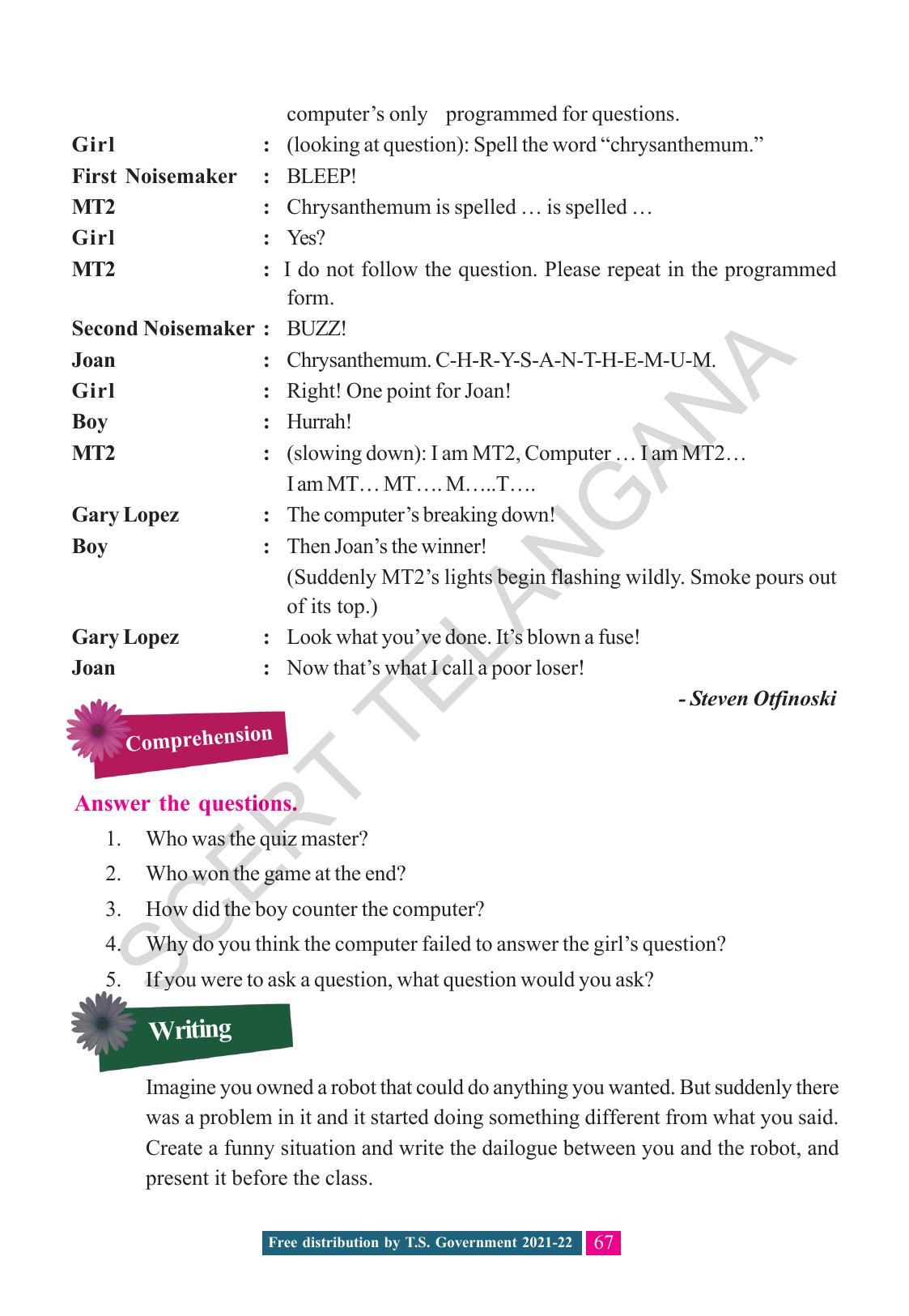 TS SCERT Class 8 English (English Medium) Text Book - Page 77