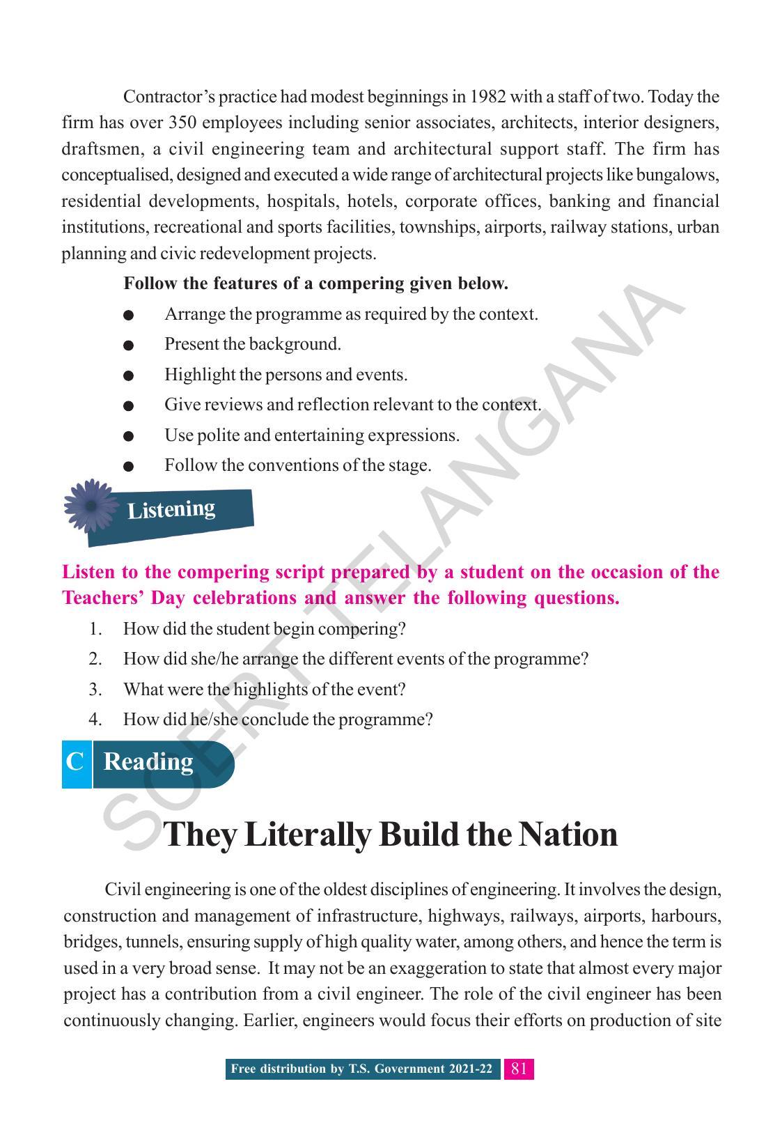 TS SCERT Class 8 English (English Medium) Text Book - Page 91