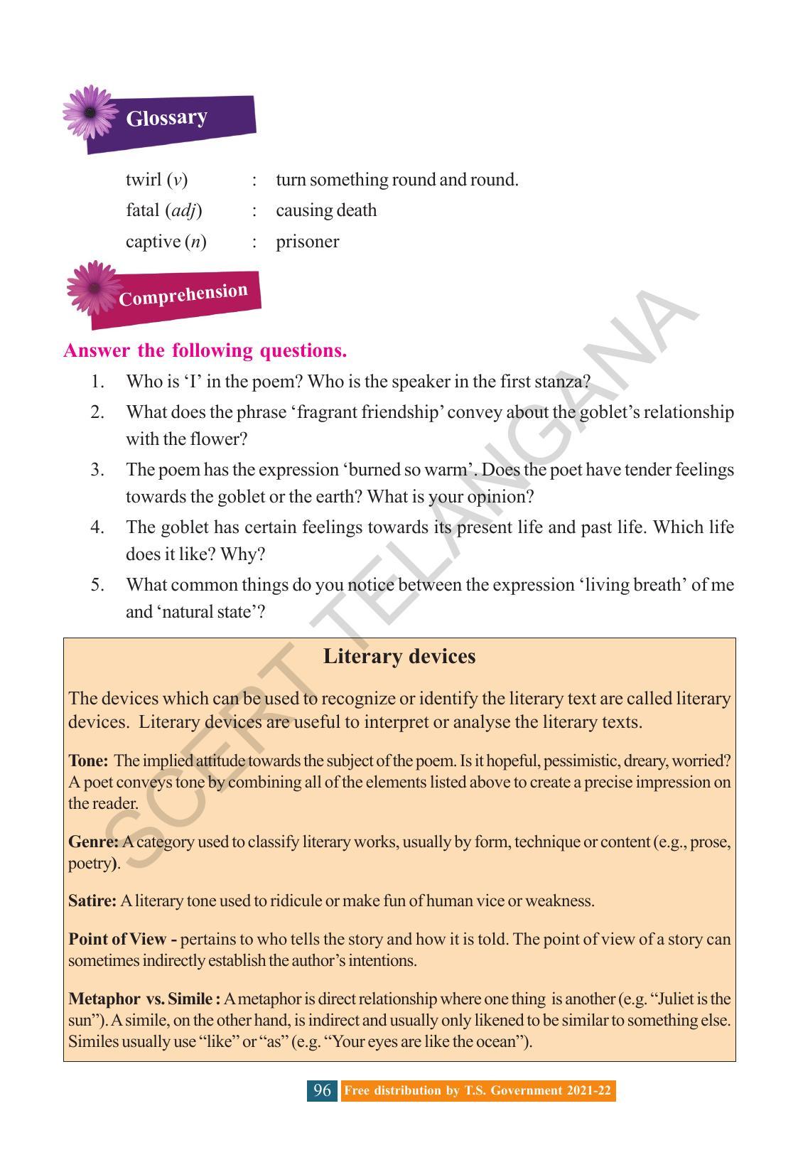 TS SCERT Class 8 English (English Medium) Text Book - Page 106