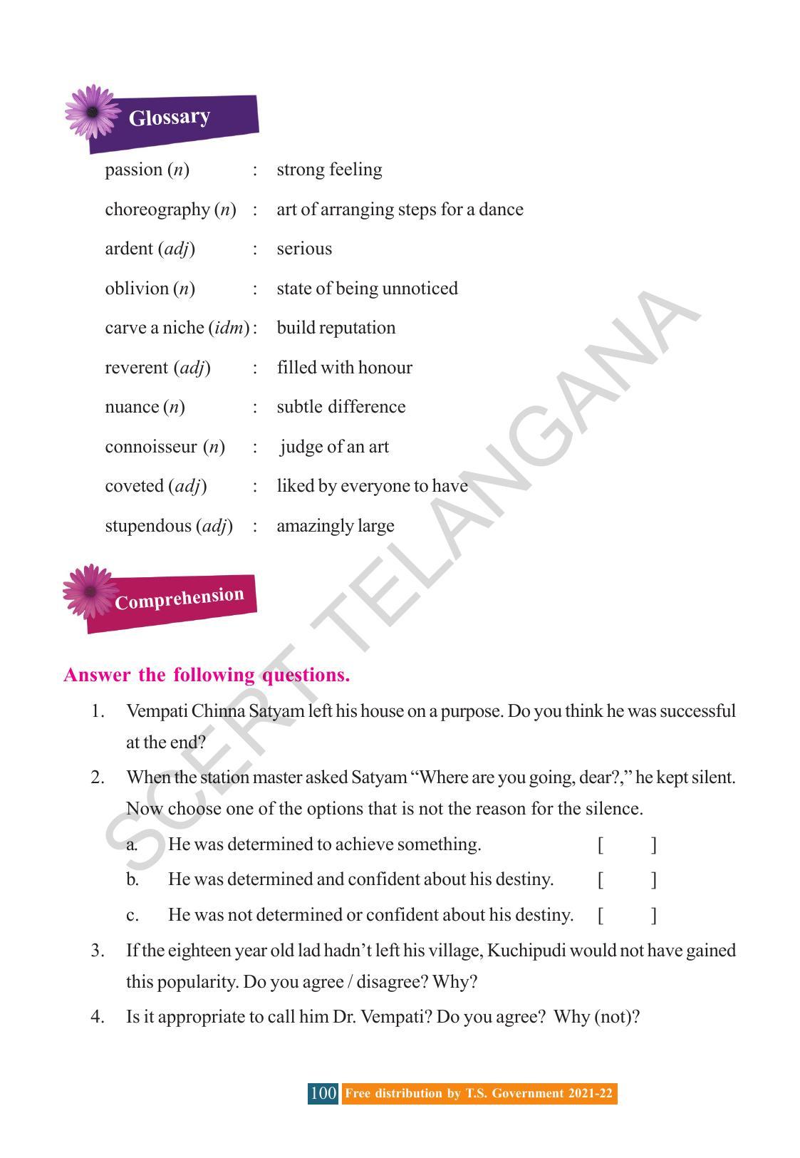 TS SCERT Class 8 English (English Medium) Text Book - Page 110