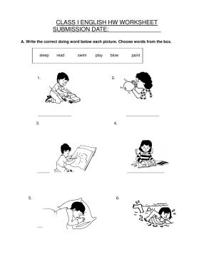 Worksheet for Class 1 English Assignment 52