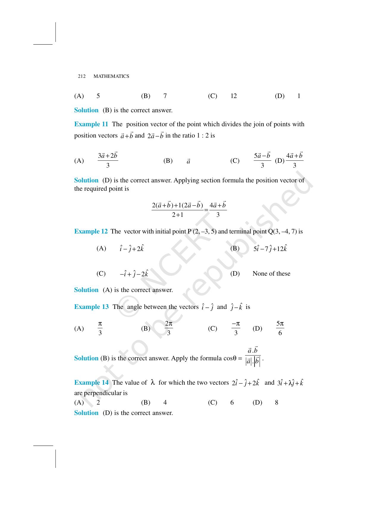 NCERT Exemplar Class 12: Mathematics Unit 10 (Vector Algebra) - Page 9