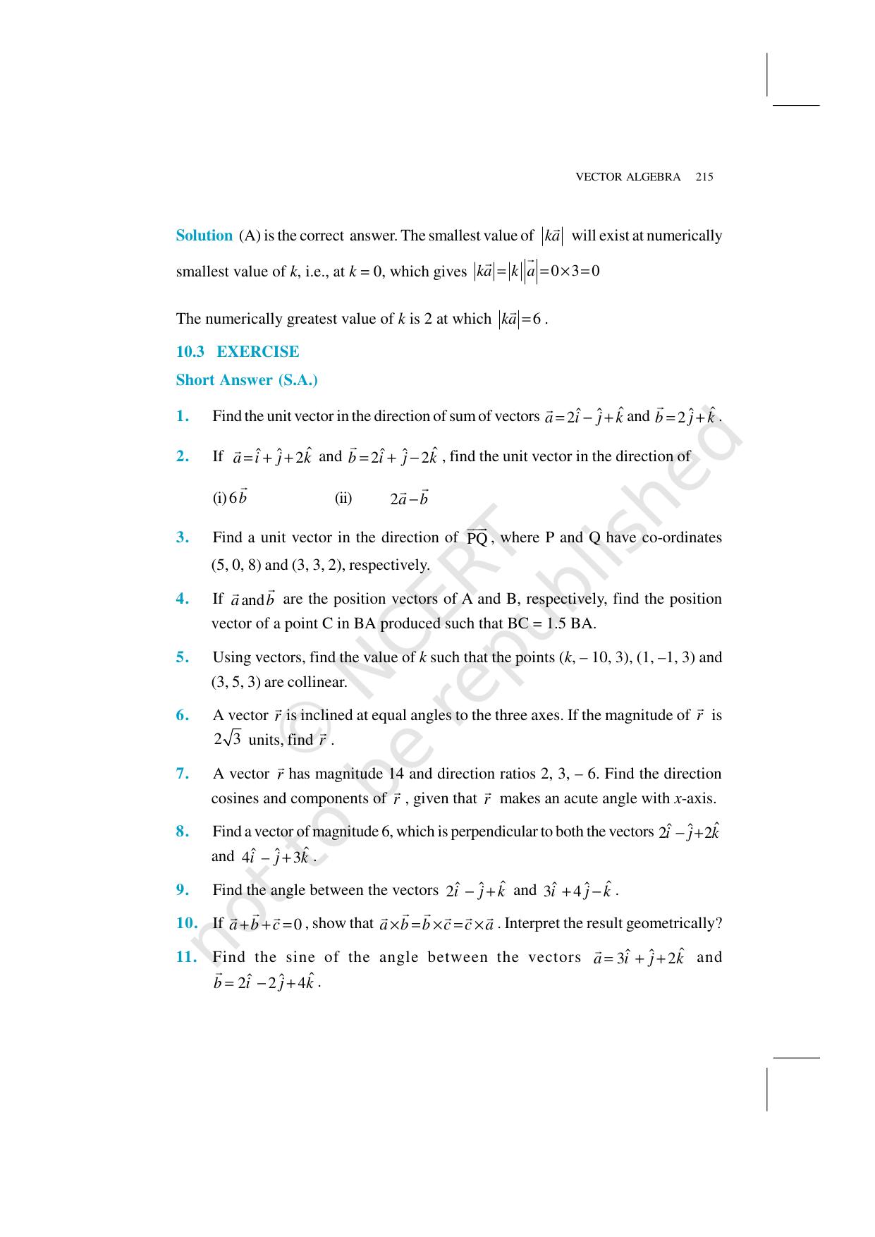NCERT Exemplar Class 12: Mathematics Unit 10 (Vector Algebra) - Page 12