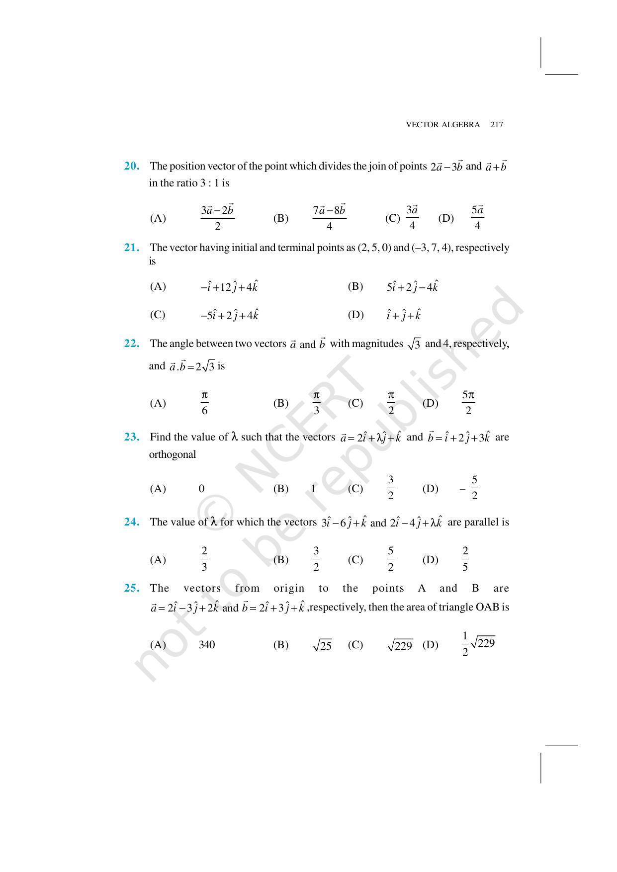 NCERT Exemplar Class 12: Mathematics Unit 10 (Vector Algebra) - Page 14