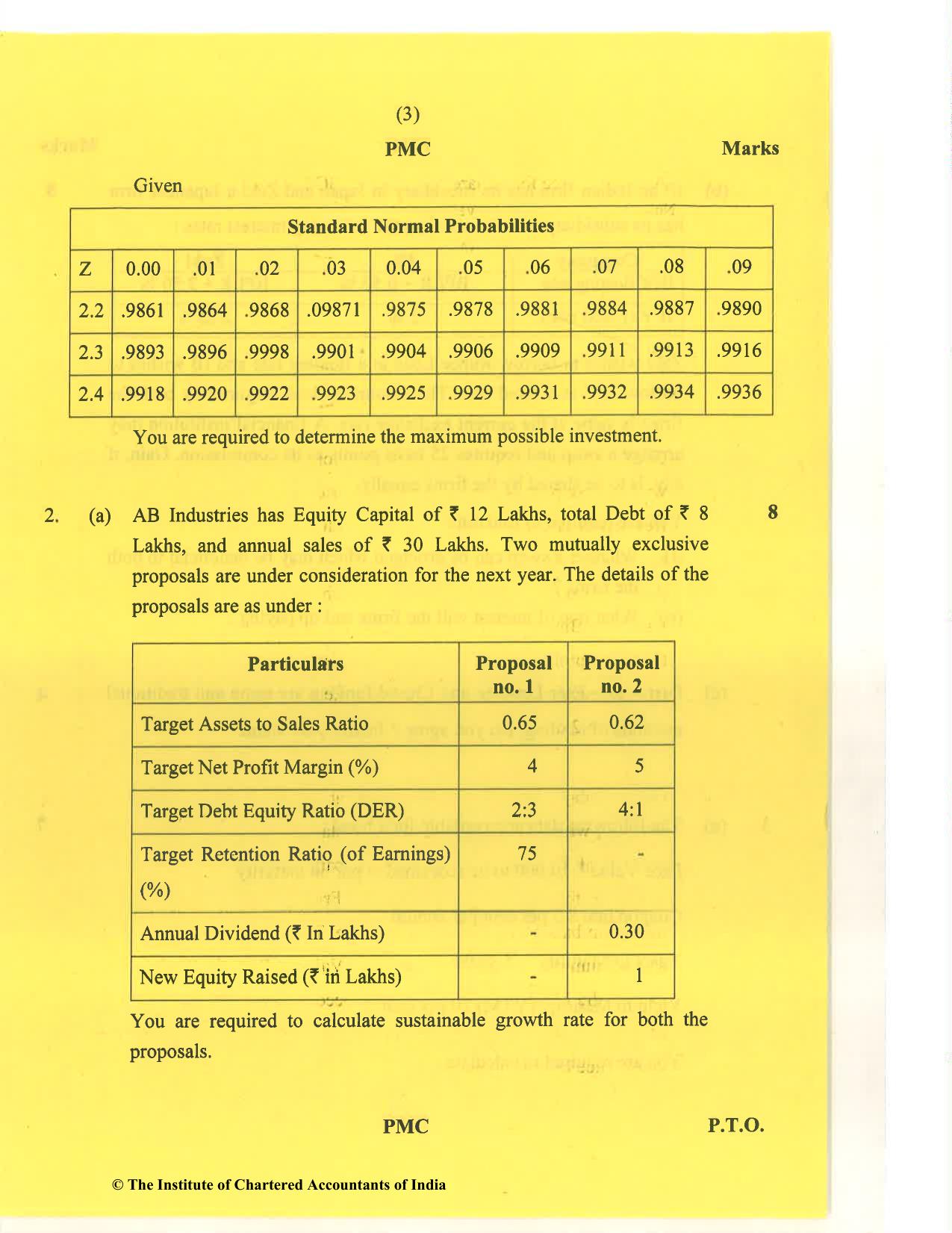 CA Final Nov 2020 Question Paper - Paper 2 – Strategic Financial Management - Page 3