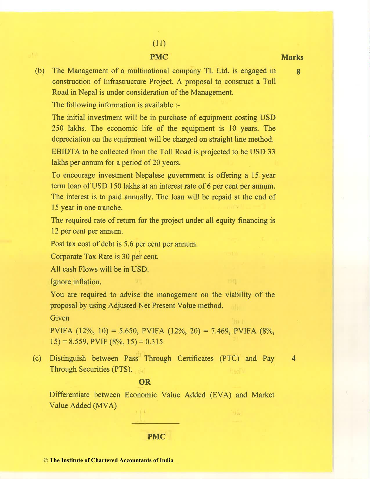 CA Final Nov 2020 Question Paper - Paper 2 – Strategic Financial Management - Page 11