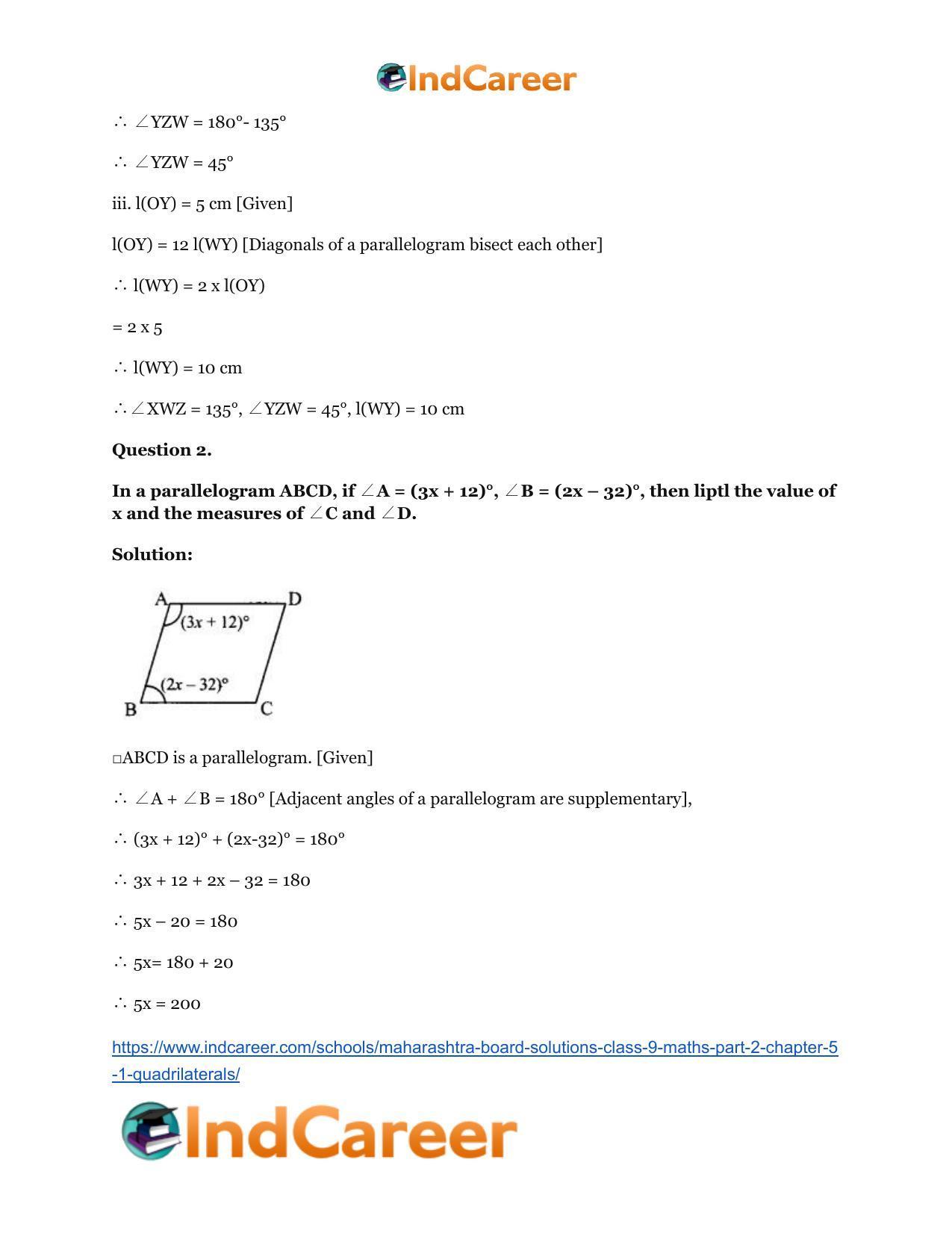 Maharashtra Board Solutions Class 9-Maths (Part 2): Chapter 5.1- Quadrilaterals - Page 3