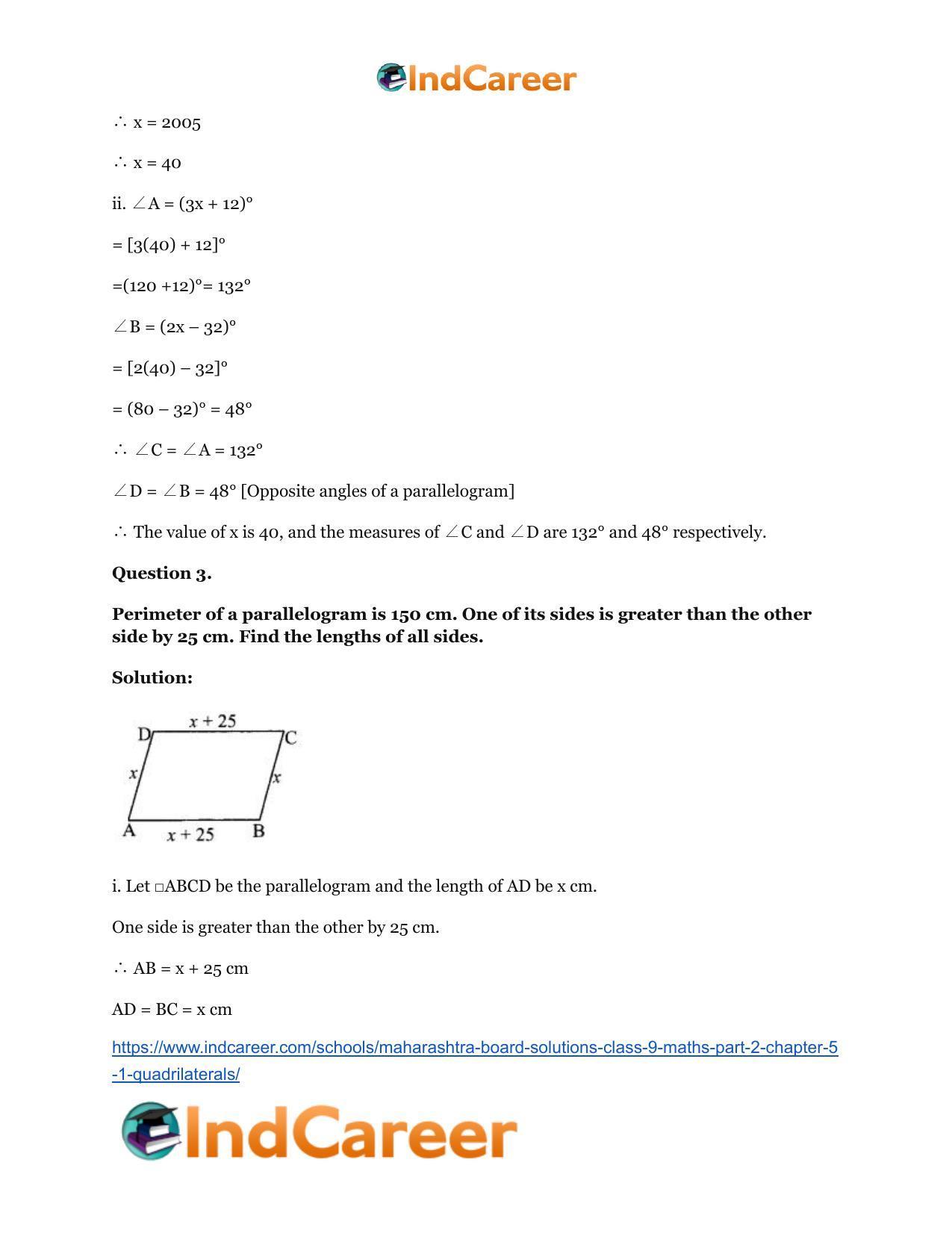 Maharashtra Board Solutions Class 9-Maths (Part 2): Chapter 5.1- Quadrilaterals - Page 4