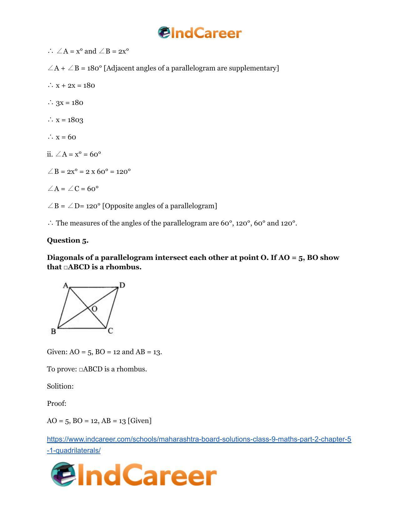 Maharashtra Board Solutions Class 9-Maths (Part 2): Chapter 5.1- Quadrilaterals - Page 6