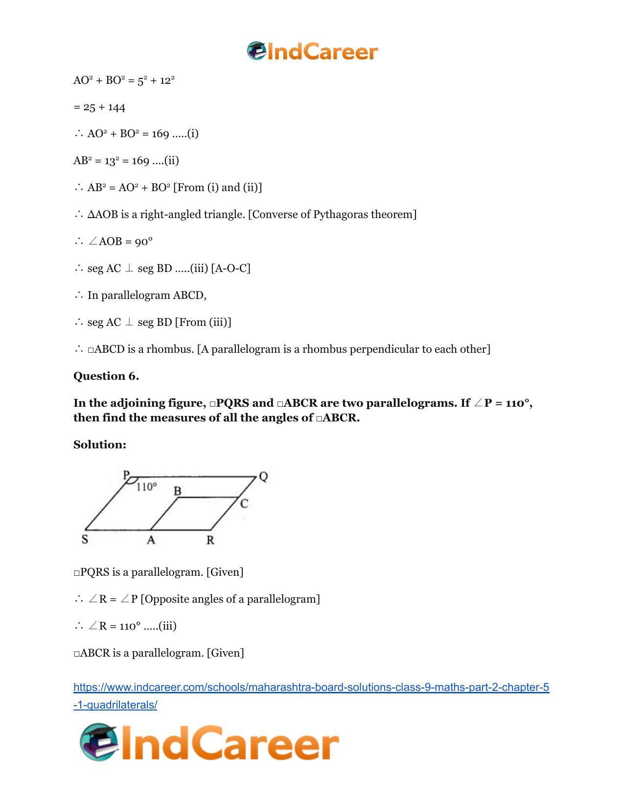 Maharashtra Board Solutions Class 9-Maths (Part 2): Chapter 5.1- Quadrilaterals - Page 7