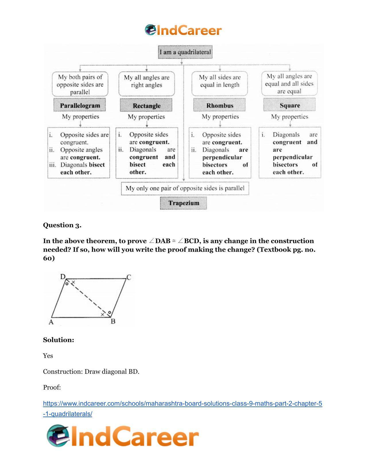 Maharashtra Board Solutions Class 9-Maths (Part 2): Chapter 5.1- Quadrilaterals - Page 11
