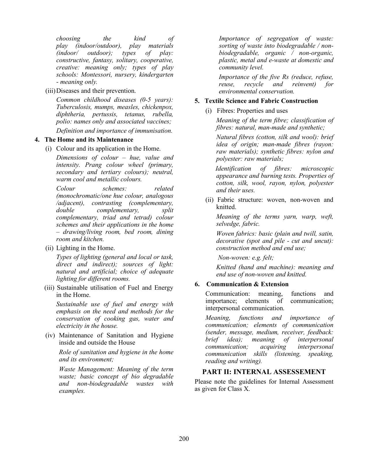 ICSE Home Science Syllabus 2026 - Page 2