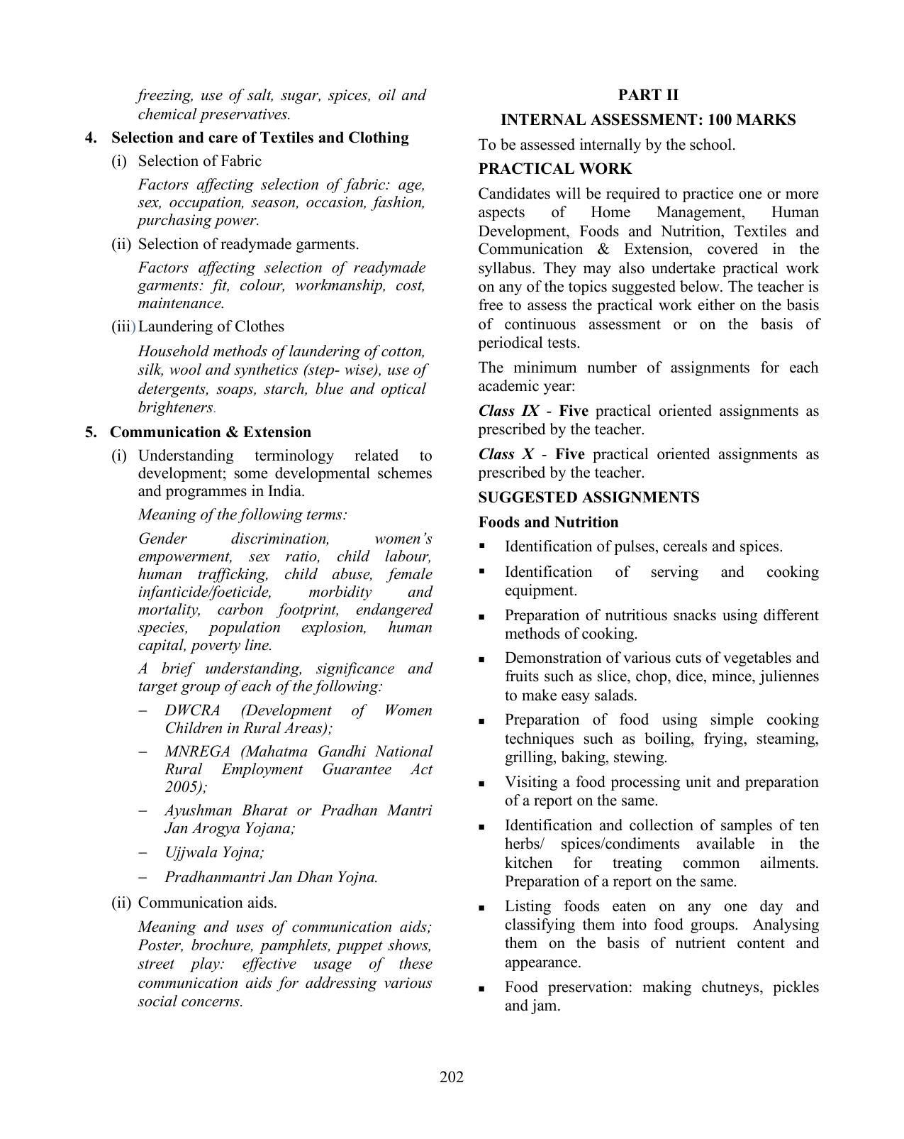 ICSE Home Science Syllabus 2026 - Page 4