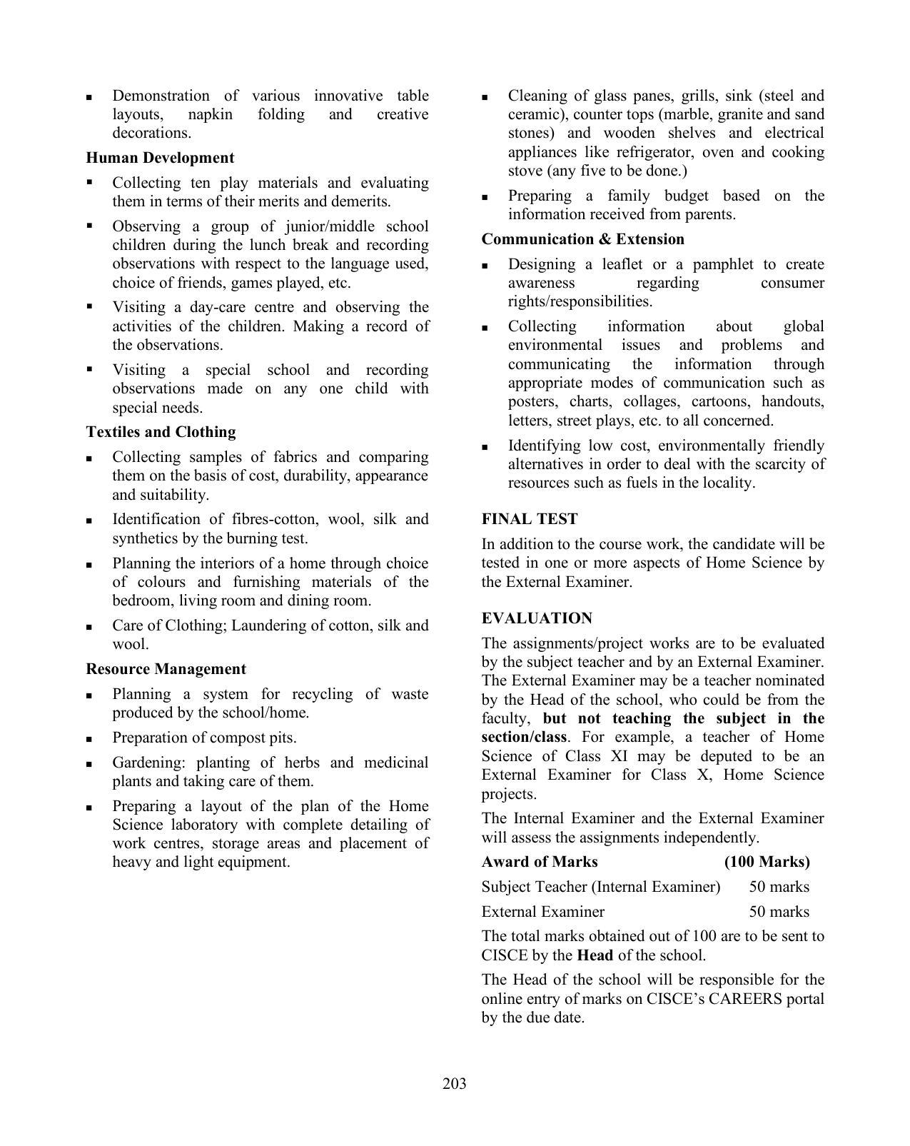 ICSE Home Science Syllabus 2026 - Page 5