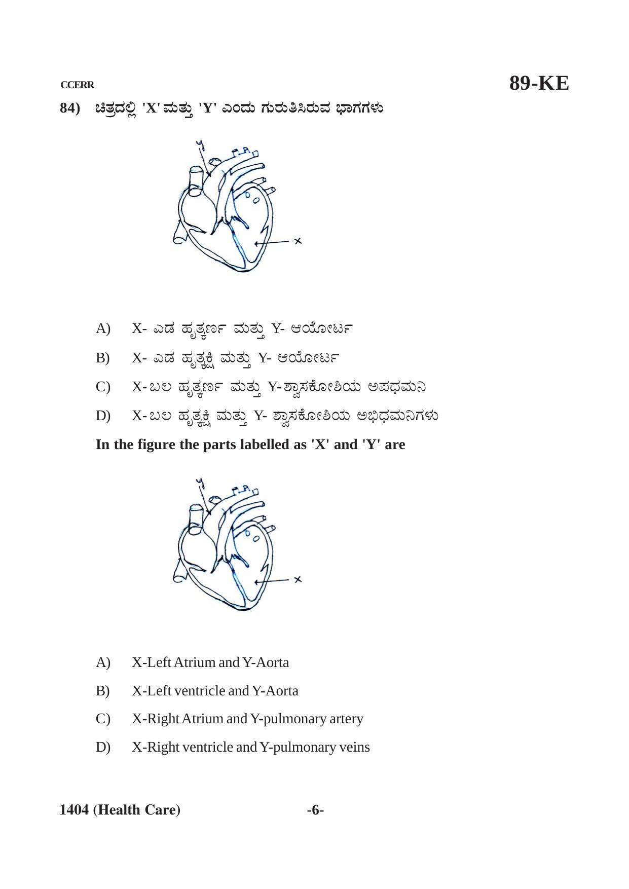 Karnataka SSLC Health care (CCERR) Question Paper 2021 - Page 6