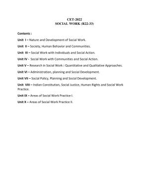 AP RCET Social Work Syllabus