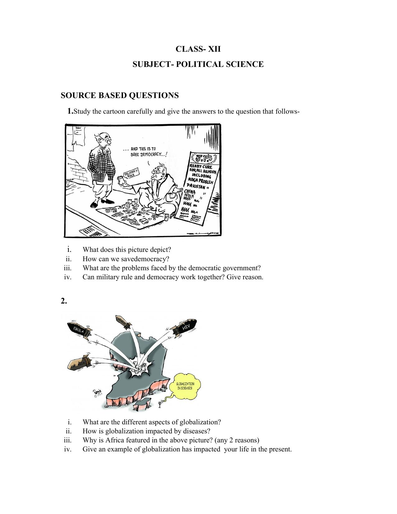 CBSE Class XII Political Science Question Bank - Page 1