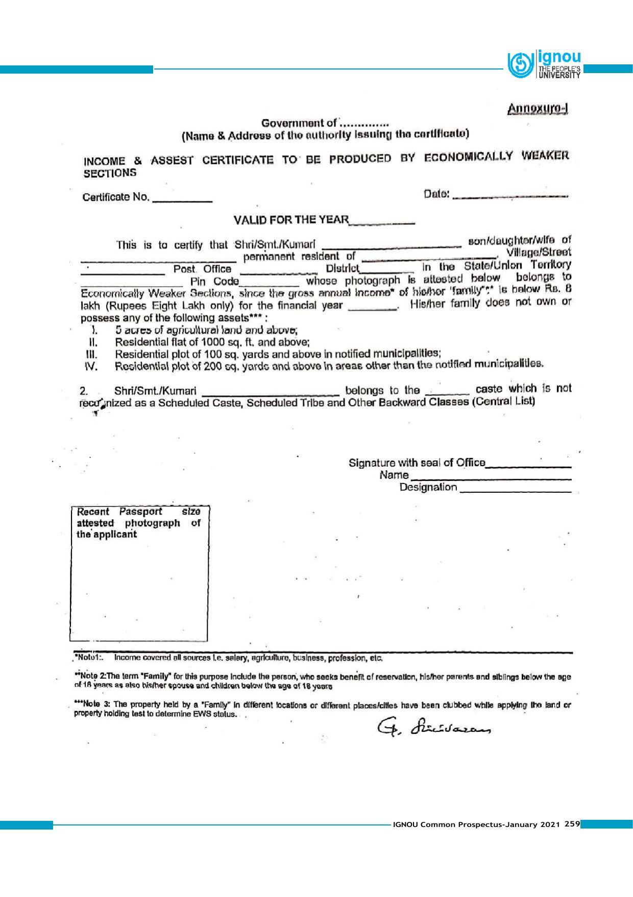 Indira Gandhi National Open University (IGNOU), Delhi - Prospectus 2021 - Page 259