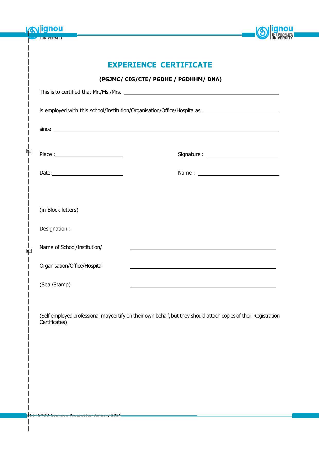 Indira Gandhi National Open University (IGNOU), Delhi - Prospectus 2021 - Page 266