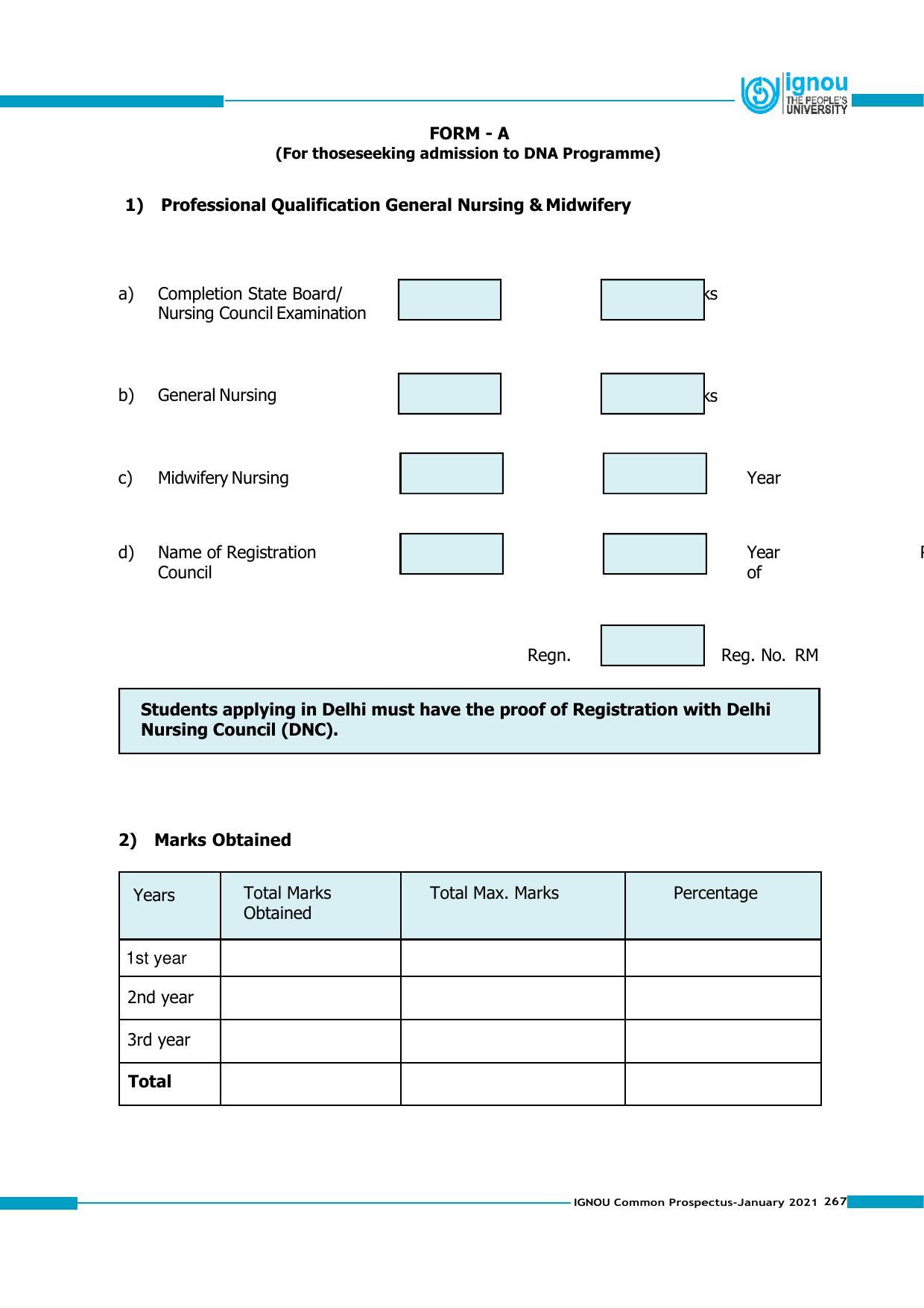 Indira Gandhi National Open University (IGNOU), Delhi - Prospectus 2021 - Page 267