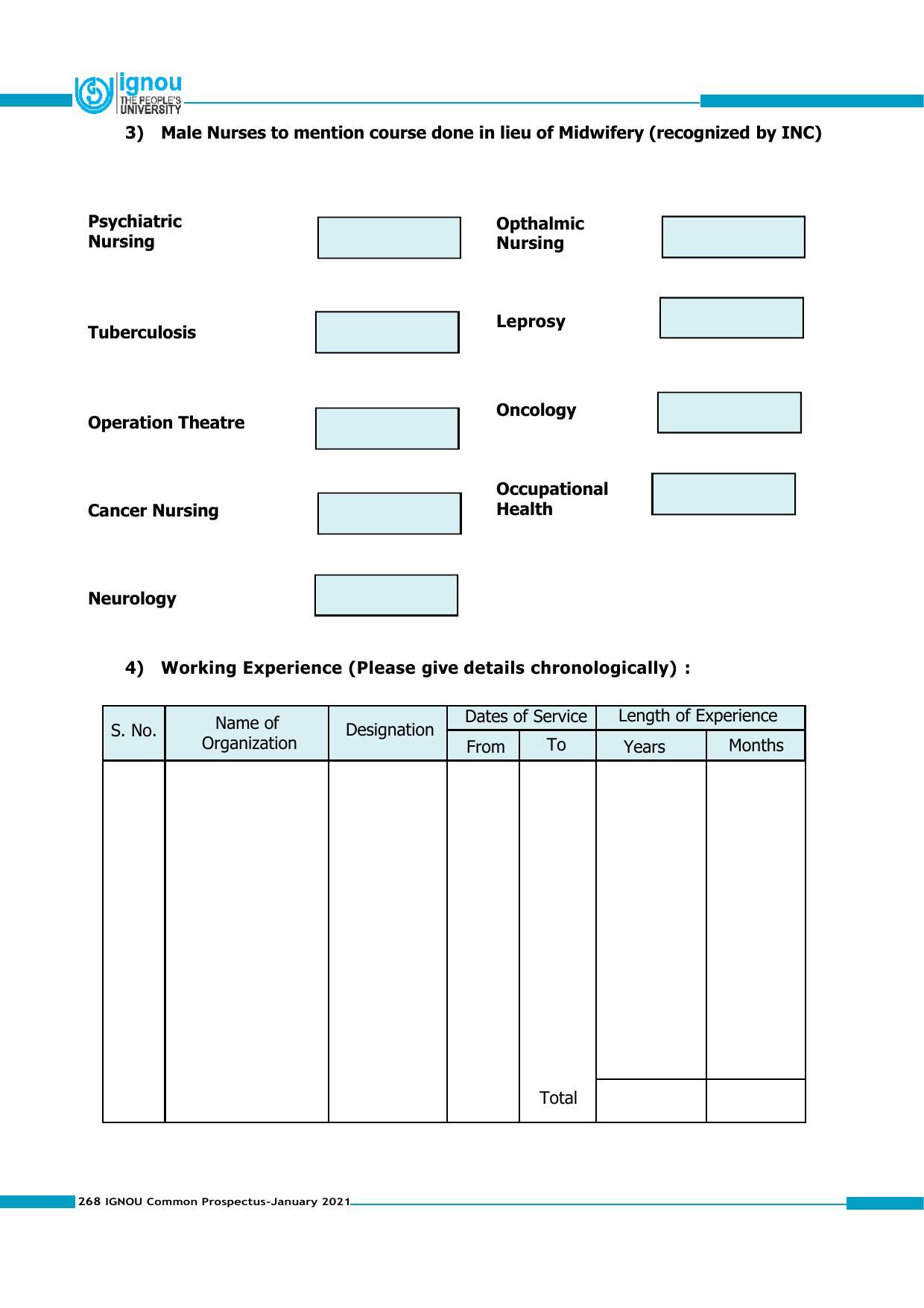 Indira Gandhi National Open University (IGNOU), Delhi - Prospectus 2021 - Page 268