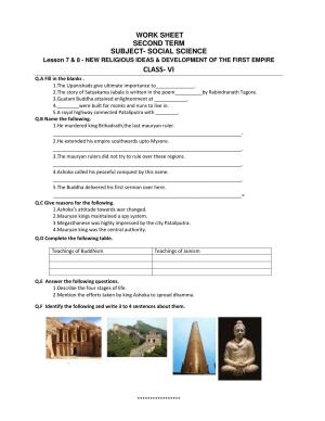 CBSE Worksheets for Class 6 Social Science Religious Ideas and Development Assignment