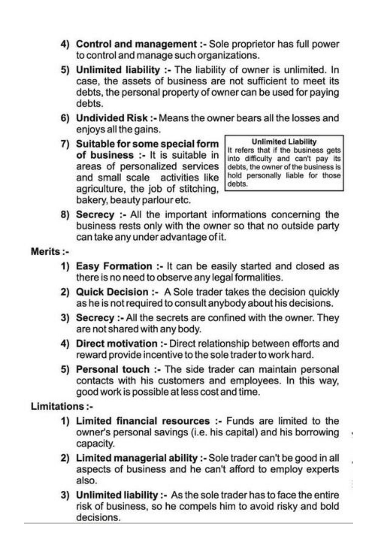 Class 11 Notes, Question & Practice Paper - Business Studies (Topic 2 : Forms of Business Organization) - Page 3