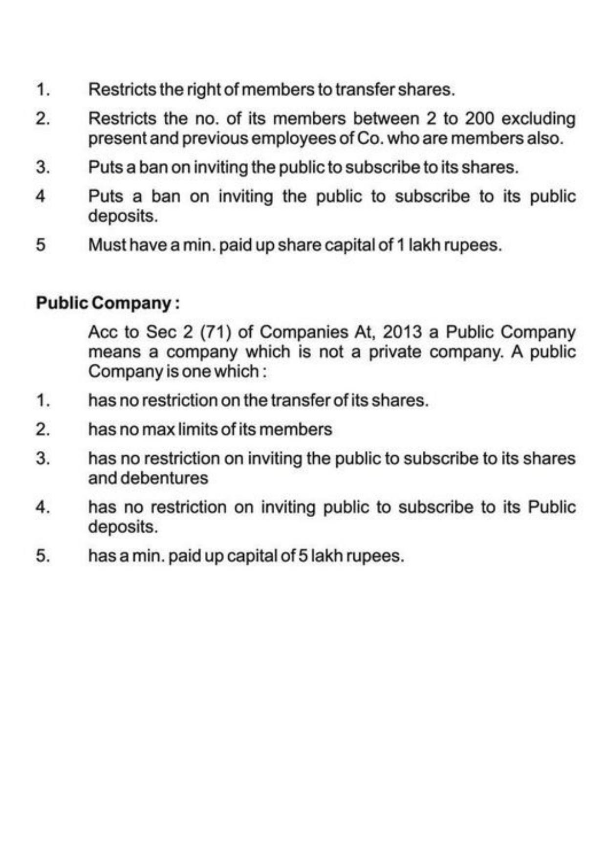 Class 11 Notes, Question & Practice Paper - Business Studies (Topic 2 : Forms of Business Organization) - Page 14