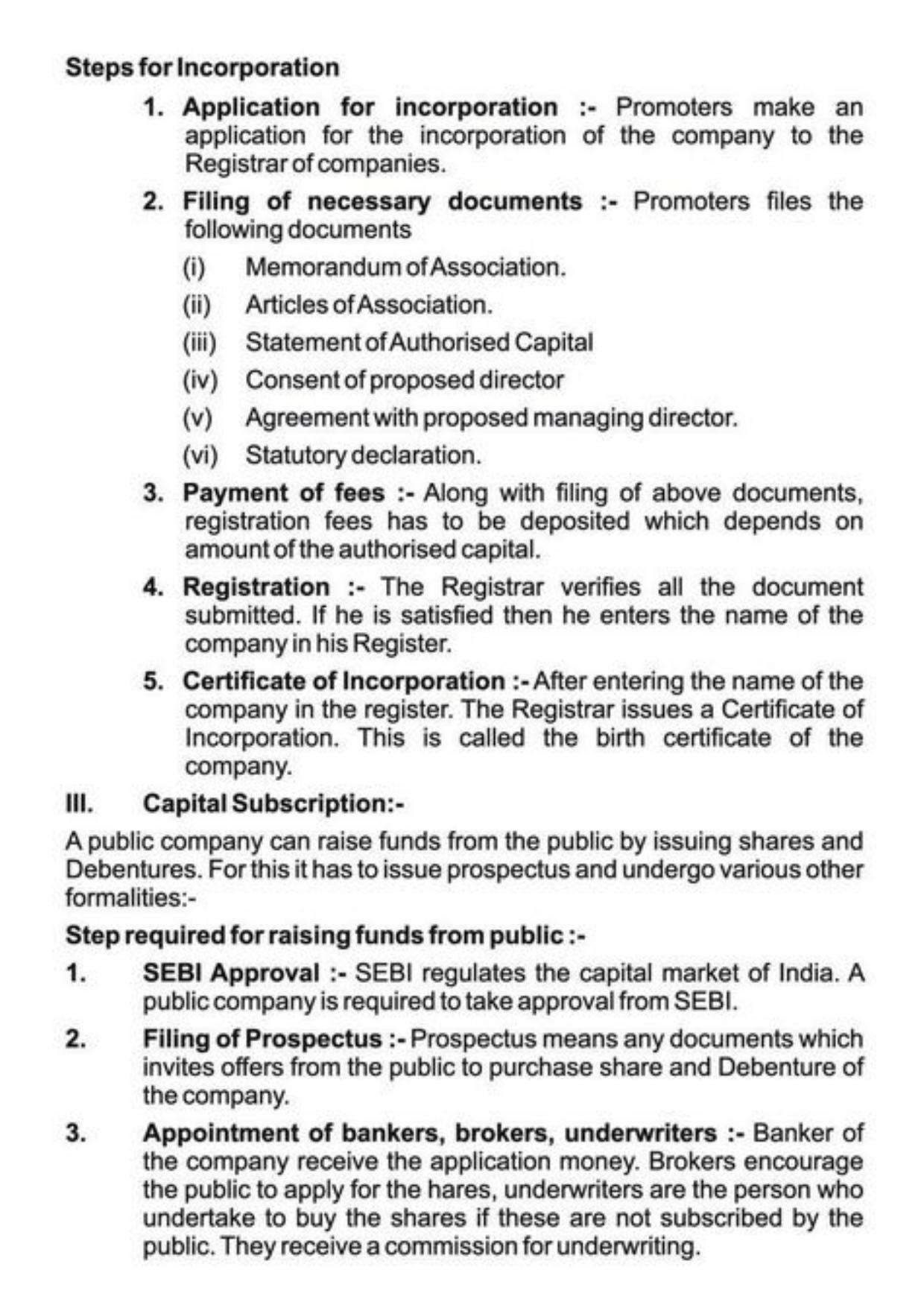 Class 11 Notes, Question & Practice Paper - Business Studies (Topic 2 : Forms of Business Organization) - Page 17