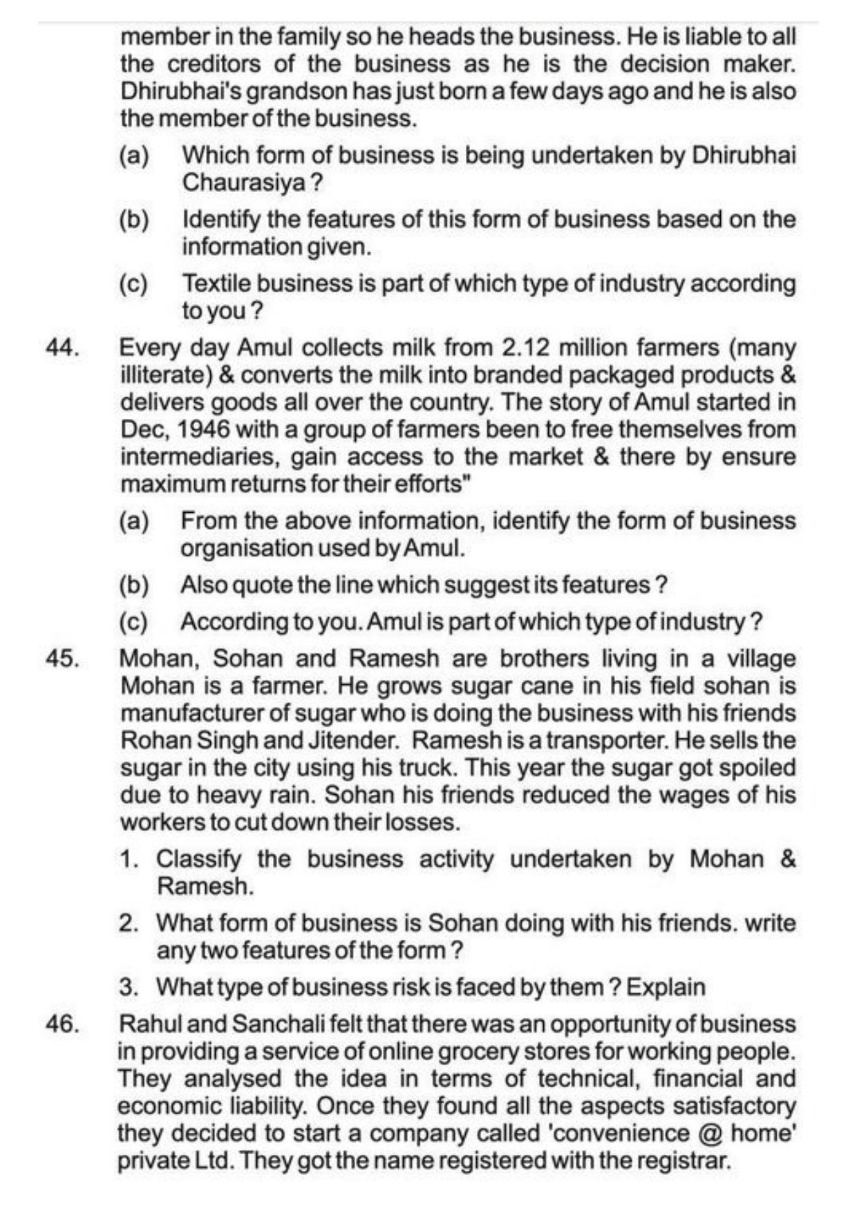 Class 11 Notes, Question & Practice Paper - Business Studies (Topic 2 : Forms of Business Organization) - Page 26