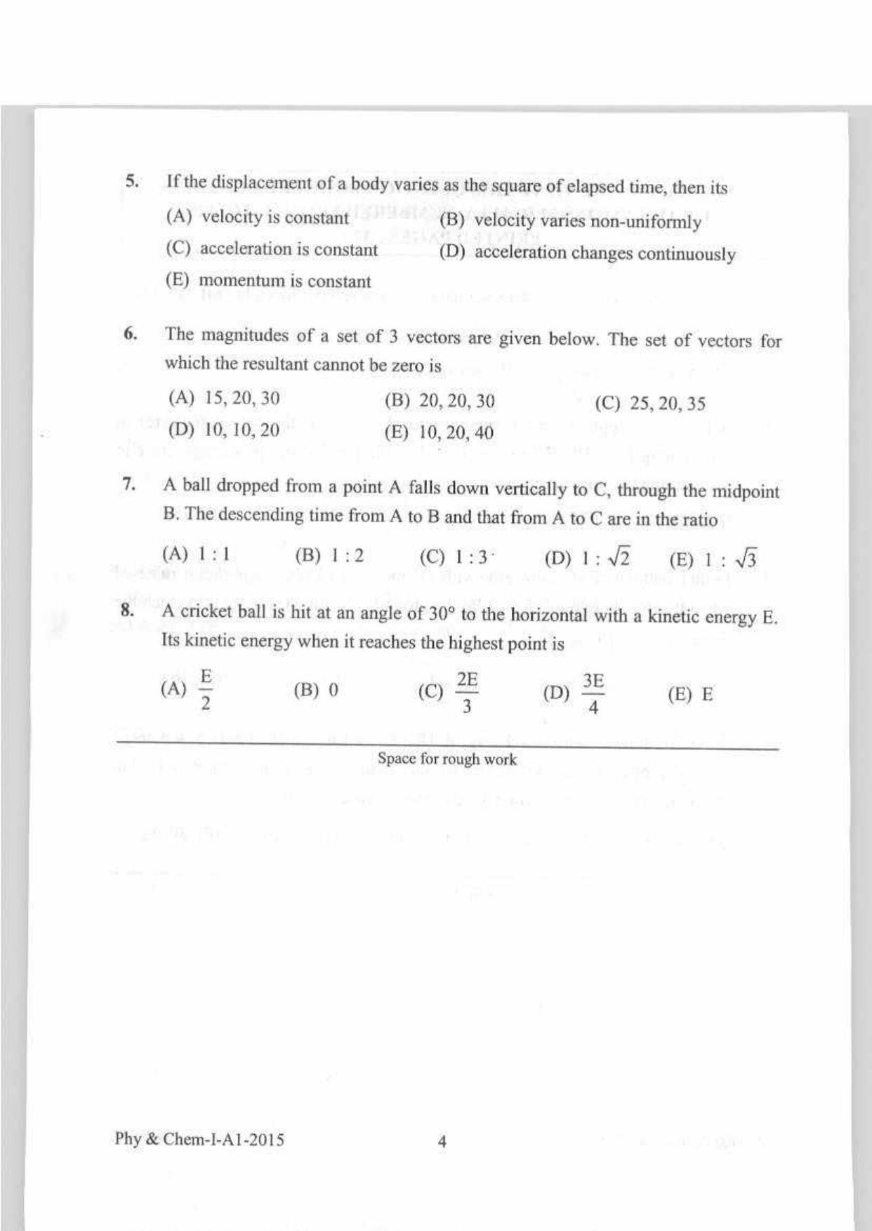 KEAM Paper I 2015 Question Paper - Page 4