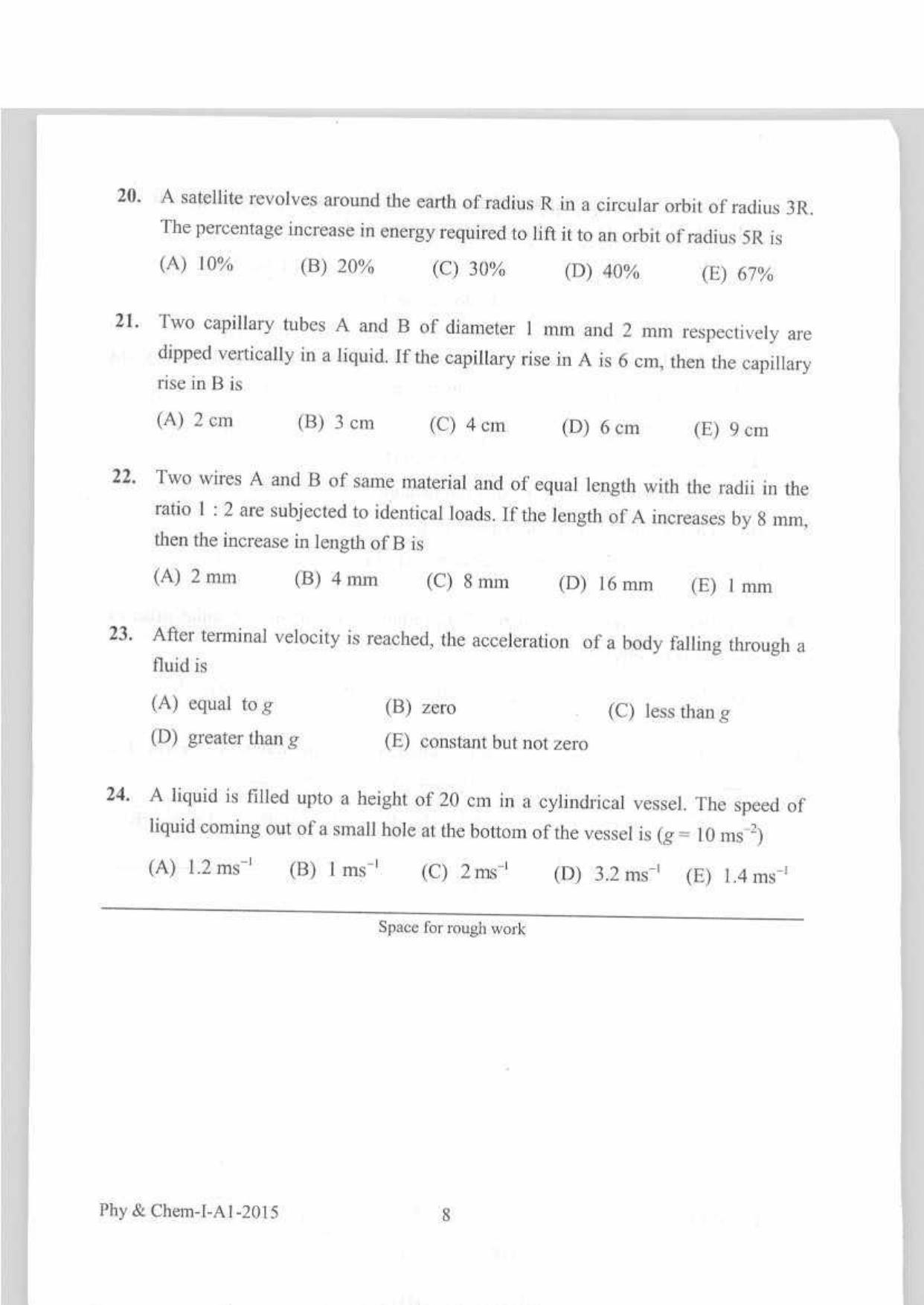 KEAM Paper I 2015 Question Paper - Page 8