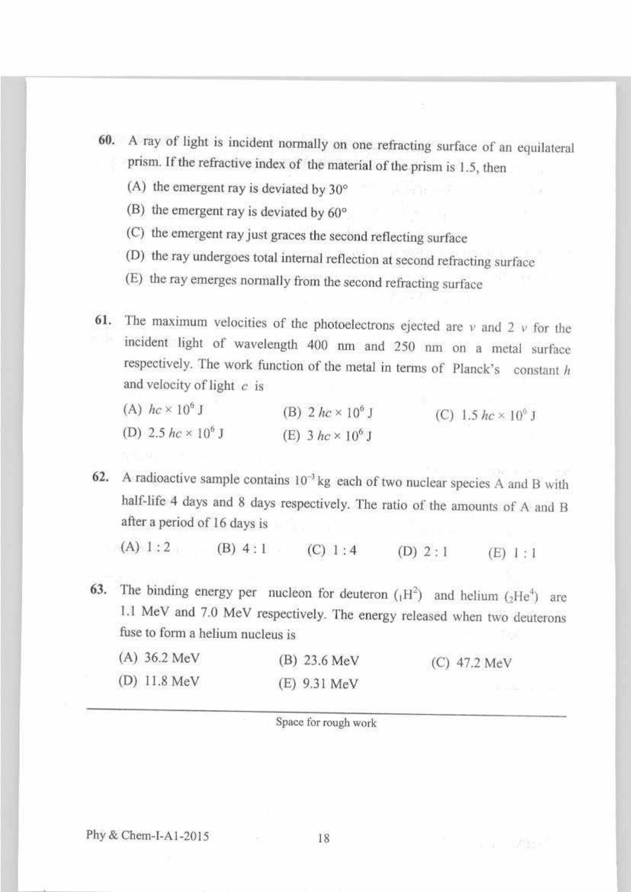 KEAM Paper I 2015 Question Paper - Page 18